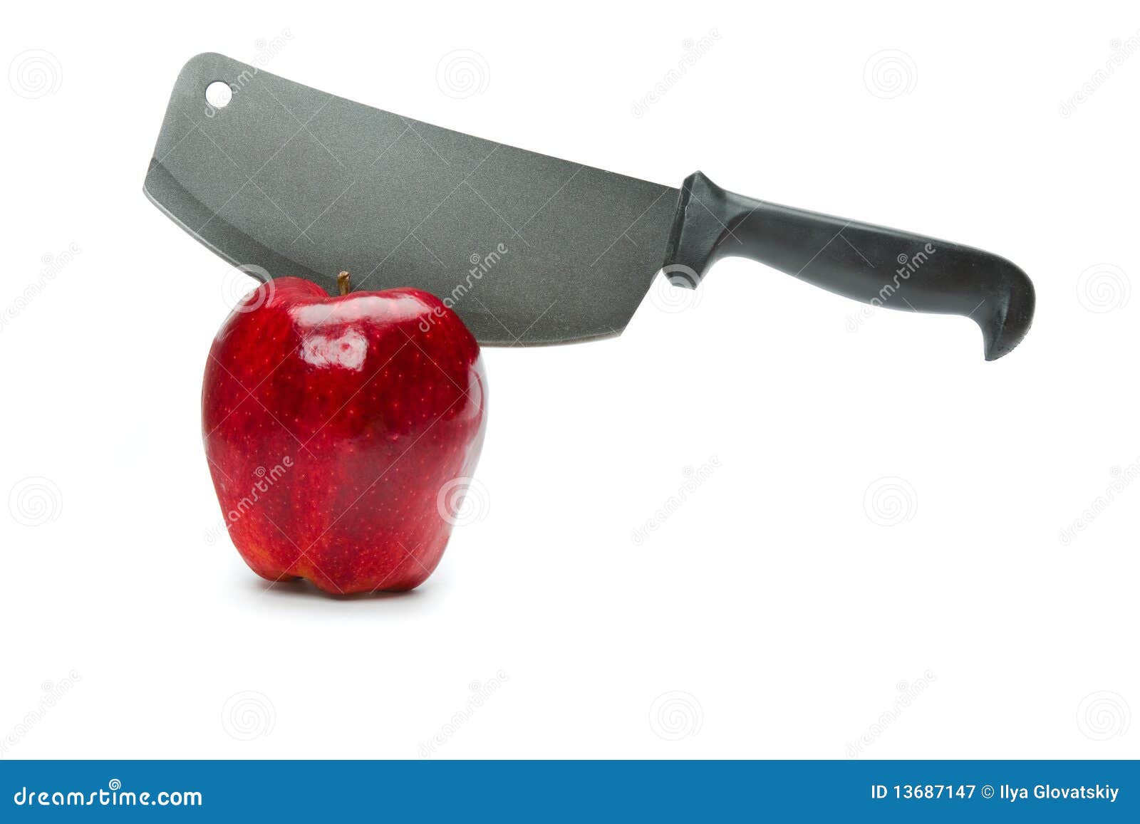 Knife in a red apple stock image. Image of fruit, freshness 13687147