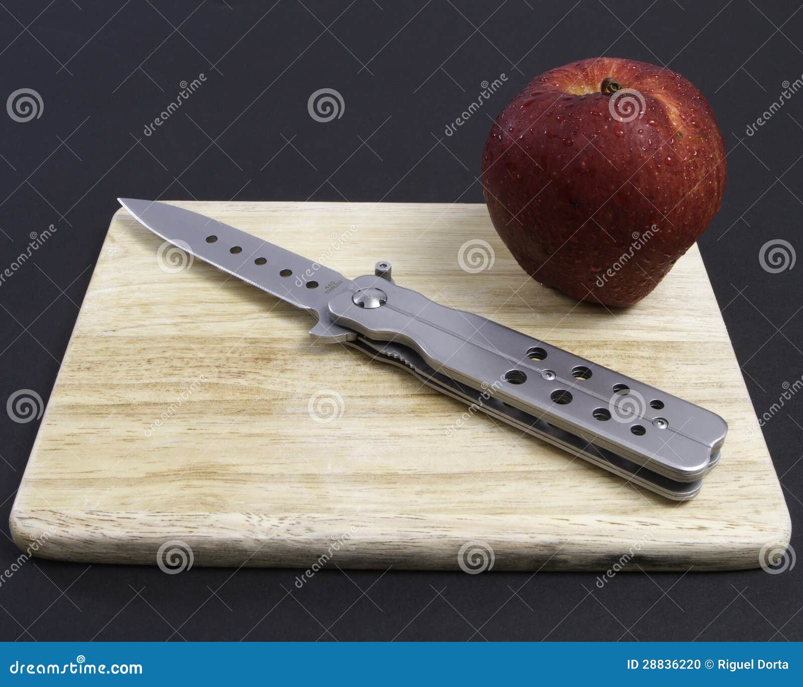 Knife red apple stock photo. Image of wood, knife, ground 28836220