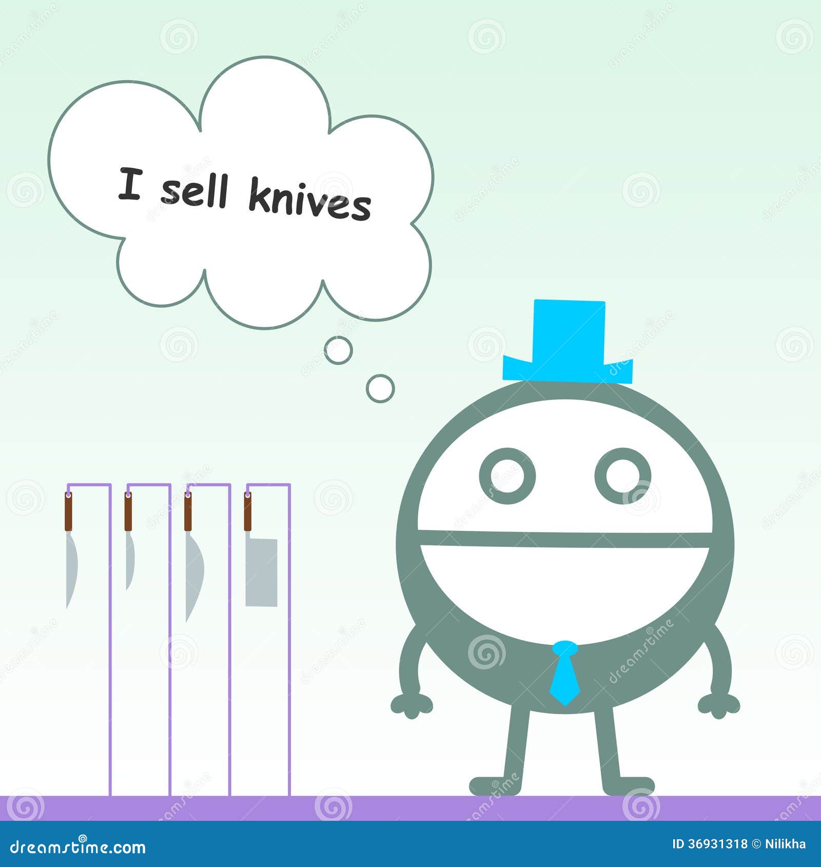 Knife salesman stock illustration. Illustration of knife 36931318