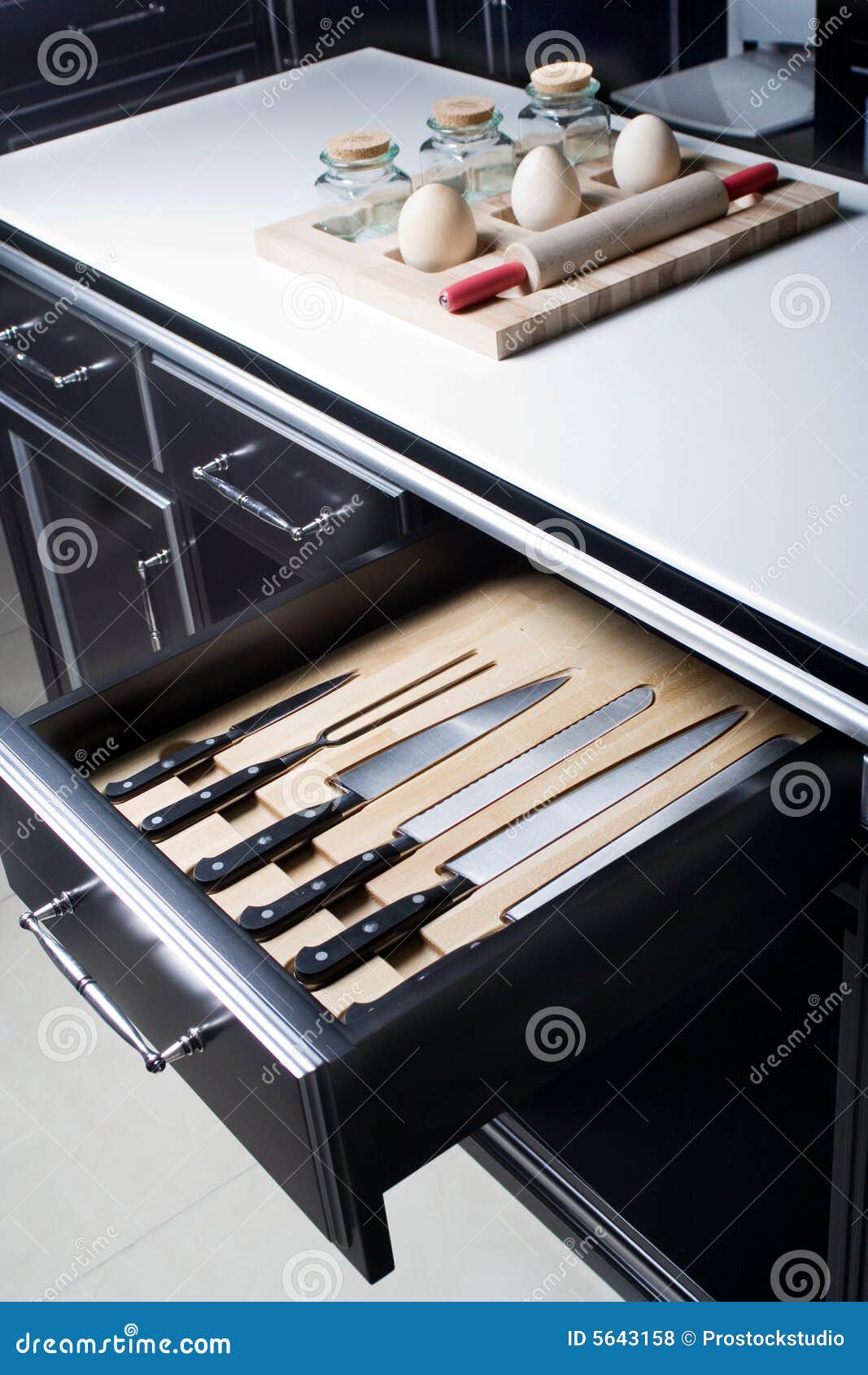 Knife Set in Modern Kitchen Stock Photo Image of kitchen, drawer 5643158