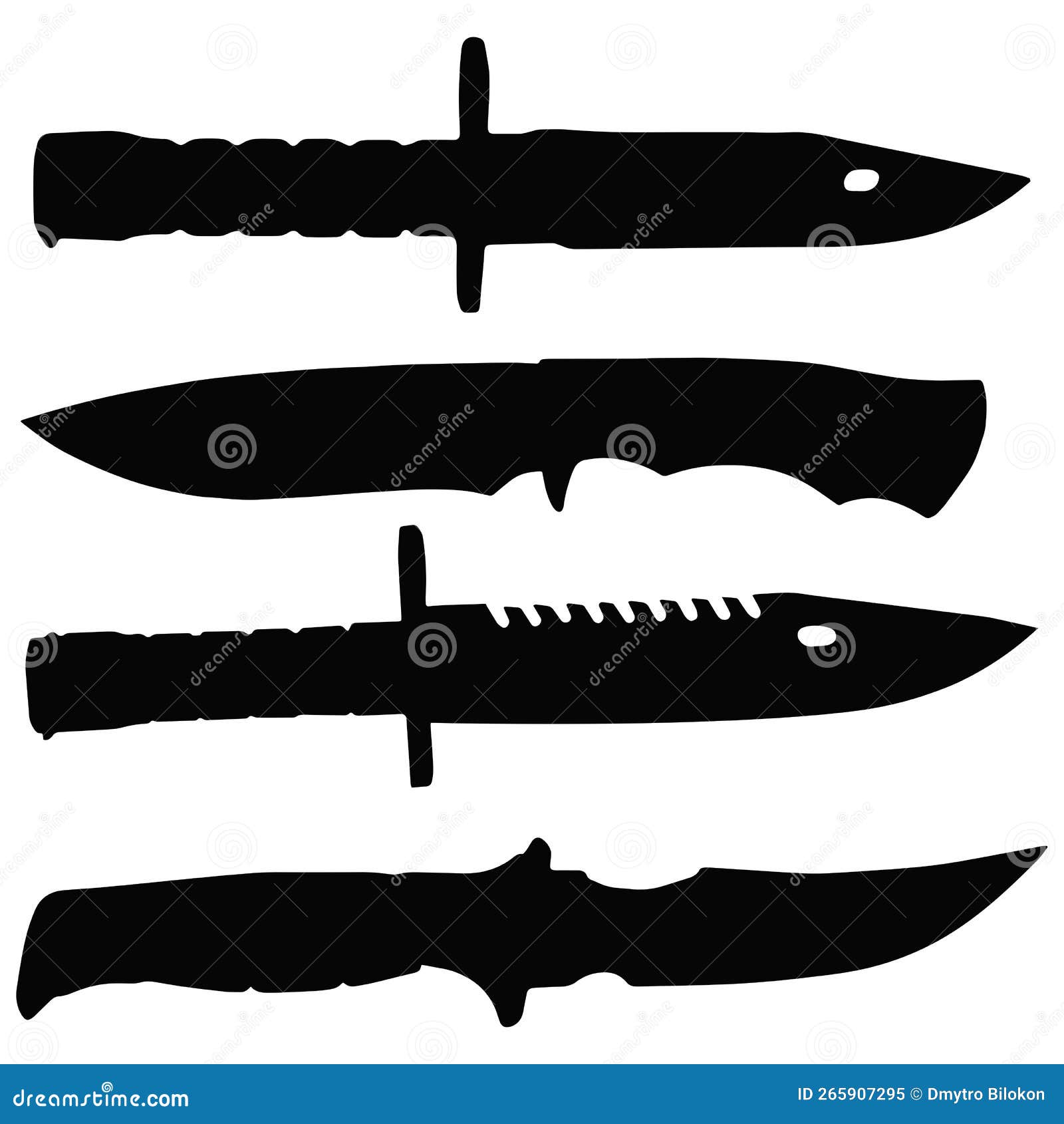 Knife Silhouette Set Icon, Hunting Knife, SVG Vector Stock Vector -  Illustration of ammunition, vector: 265907295