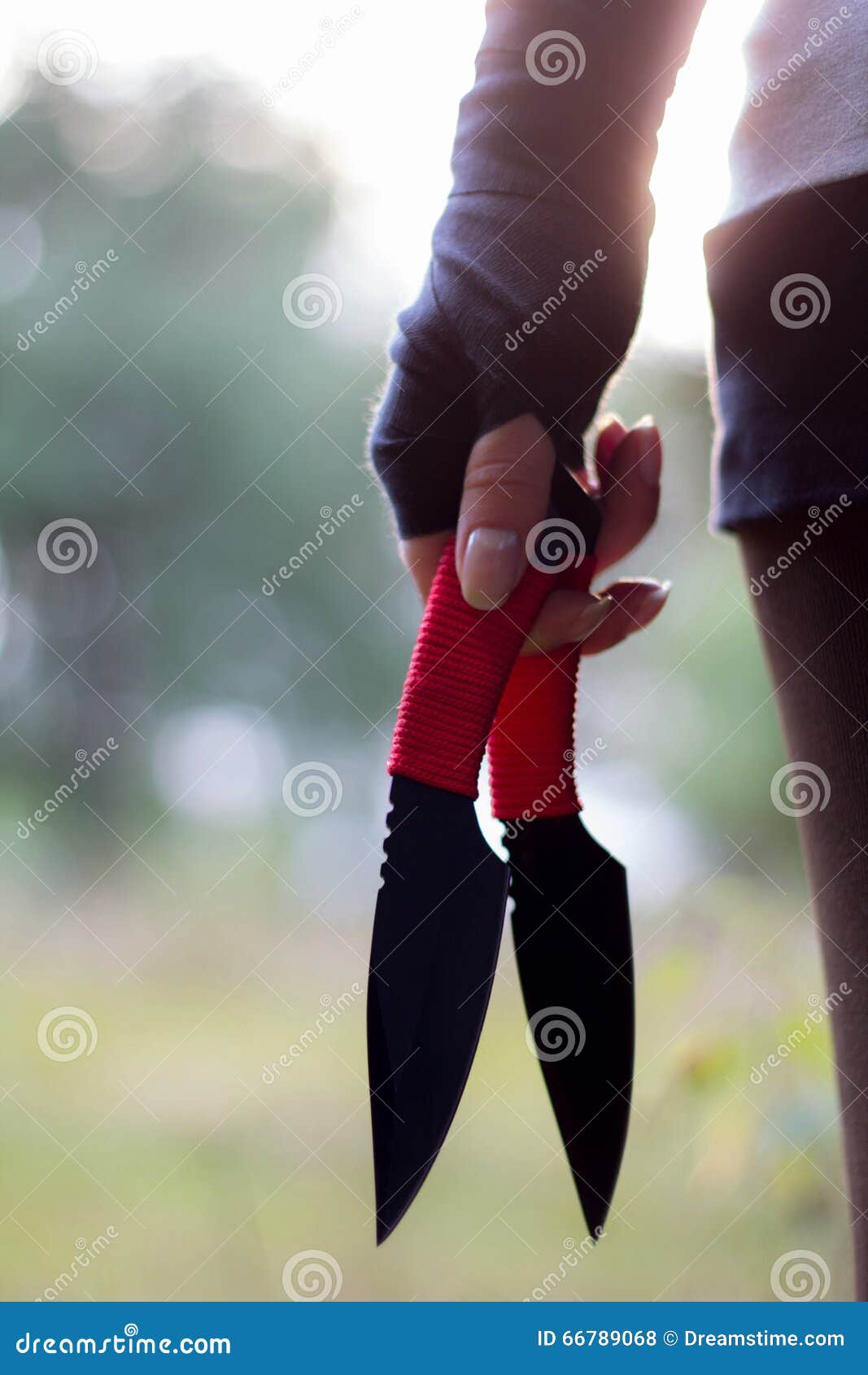 Knife thrower young girl stock photo. Image of young 66789068
