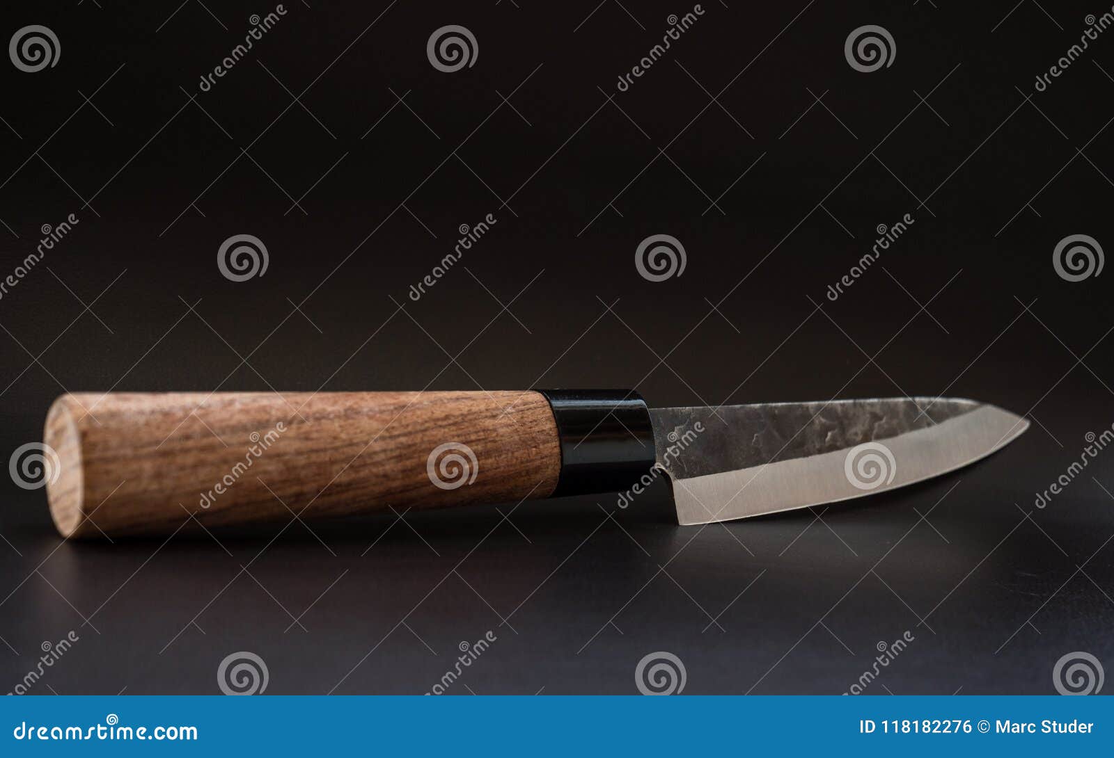 Knife with Wood Background Damask Stock Photo Image of elegance
