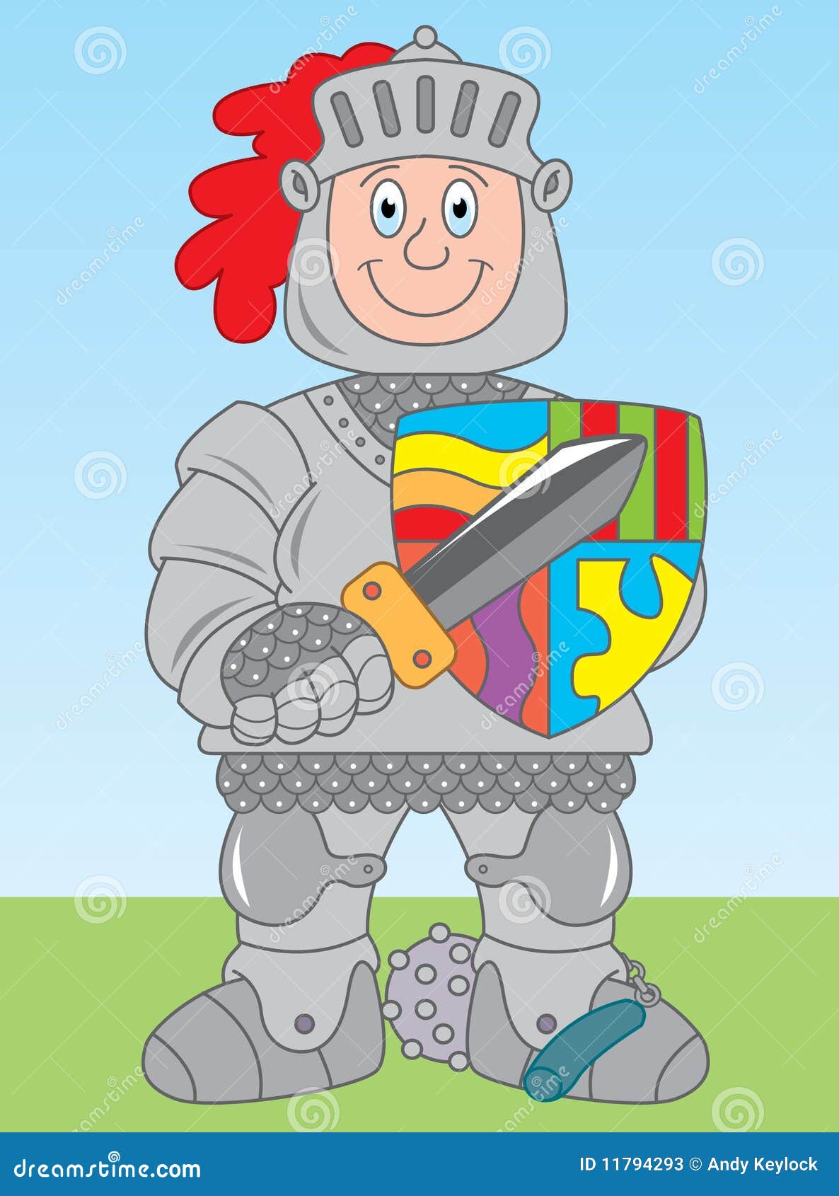 Knight in armor stock vector. Image of funny, mace, battle - 11794293
