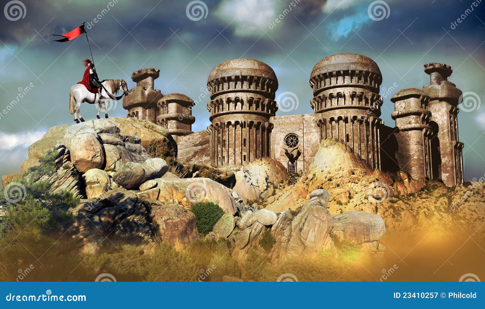 Knight And Castle Royalty Free Stock Photography - Image: 23410257