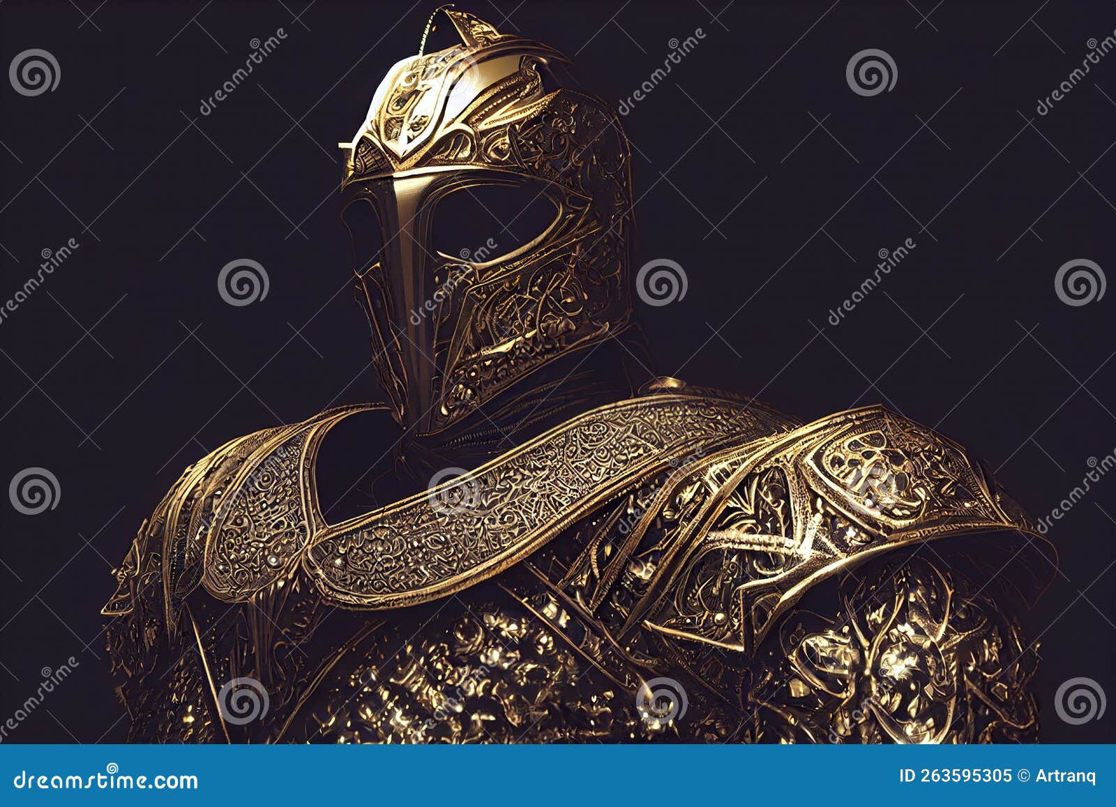 Knight in Detailed Sparkling Armor Stock Illustration - Illustration of ...