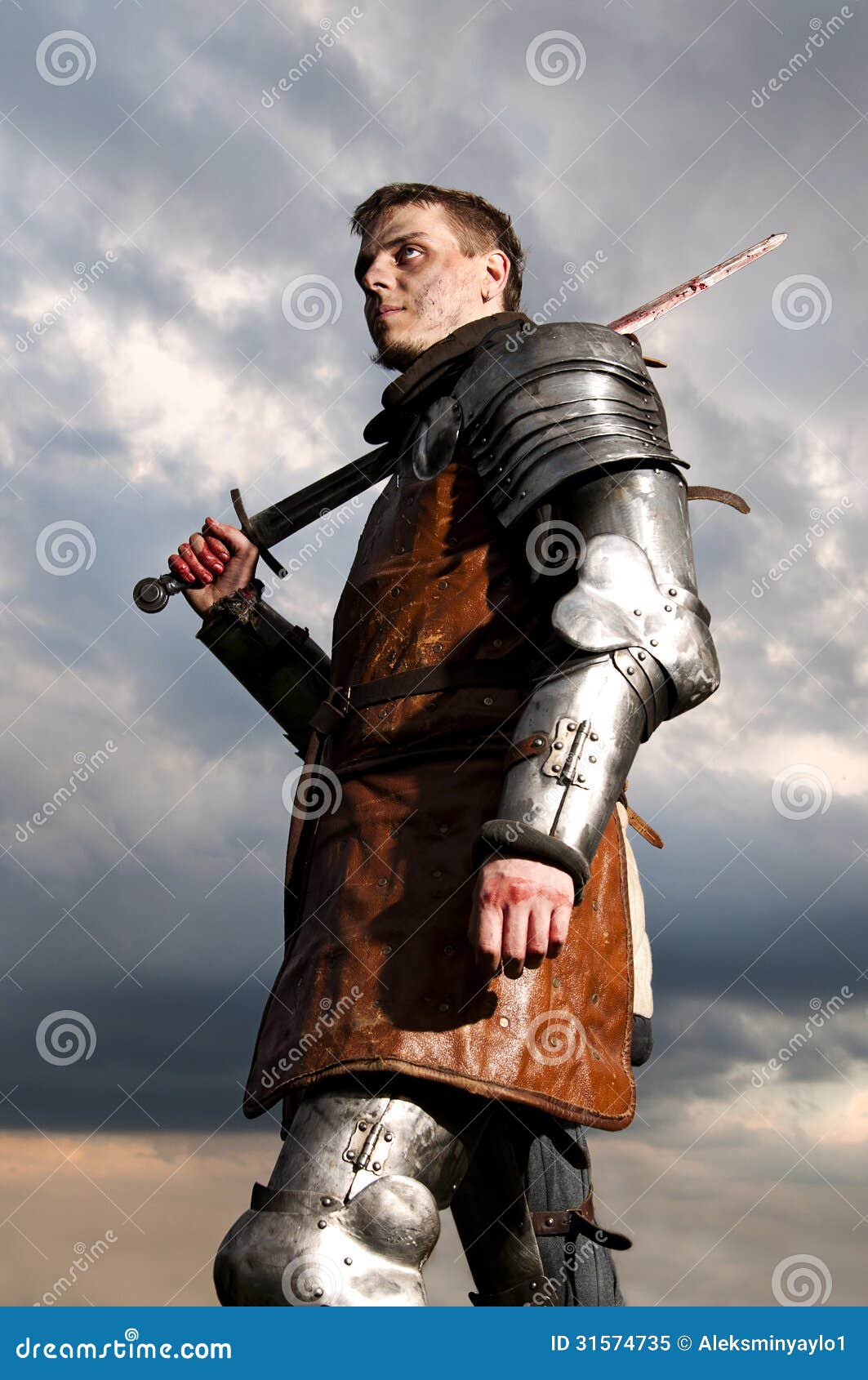 Knight holding sword stock image. Image of armor, european - 31574735