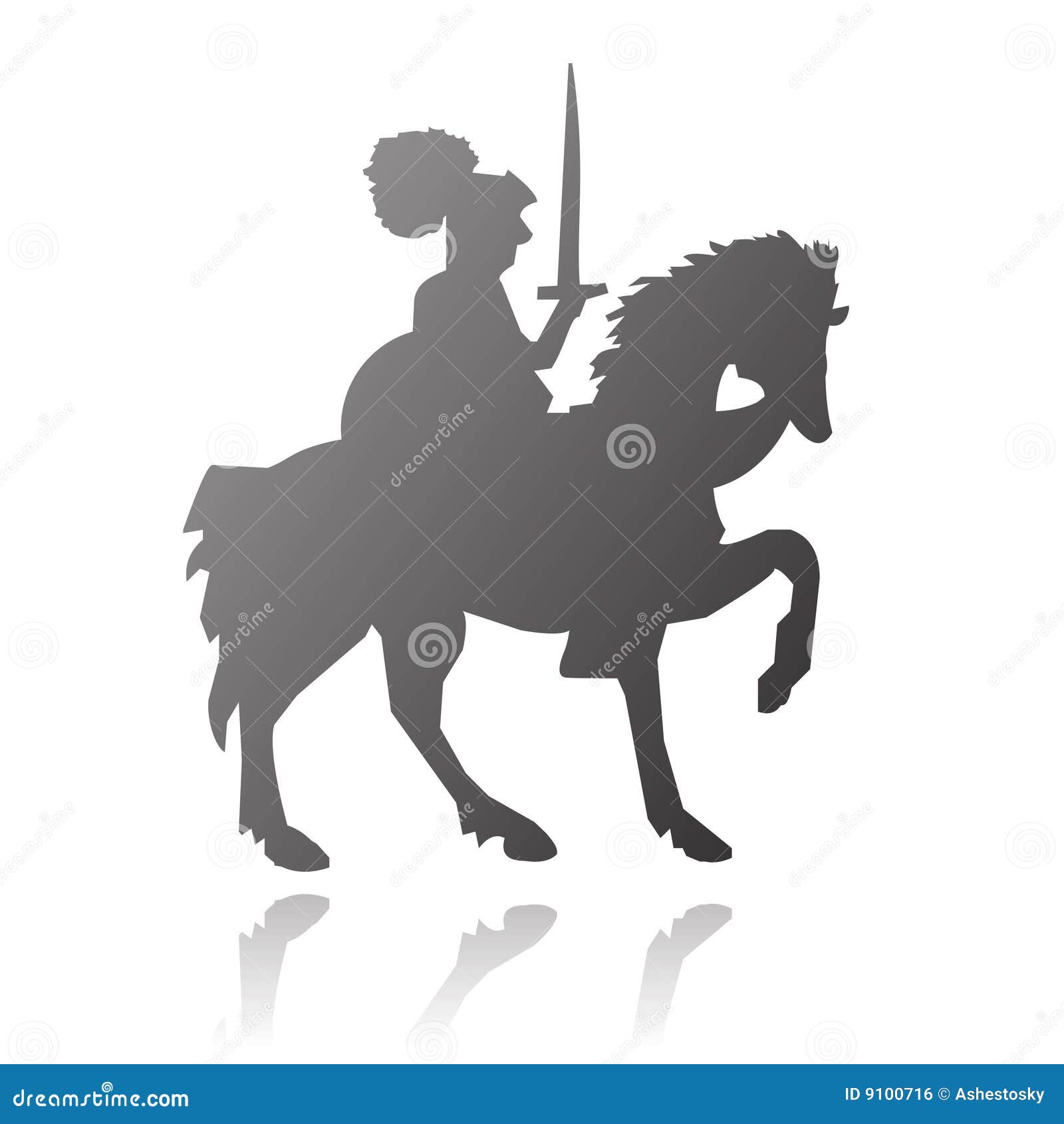 knight on horse  silhouette