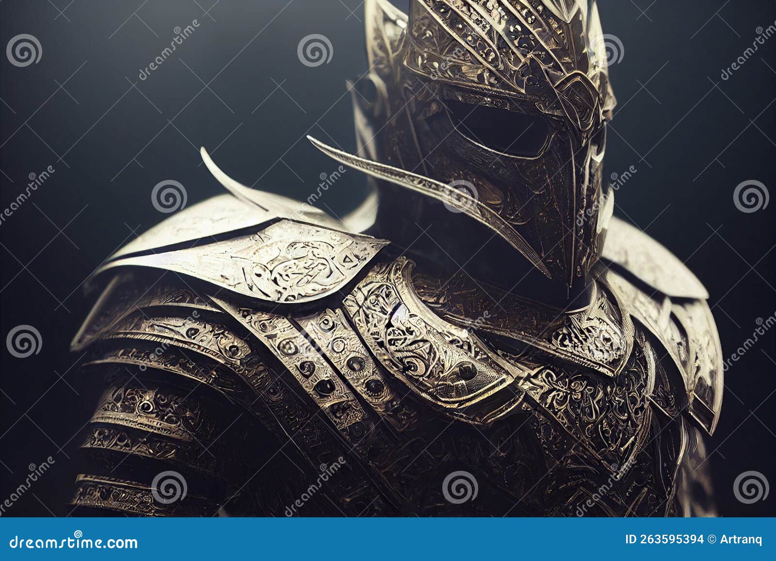 Knight in Intricate, Glistening Armor Stock Illustration - Illustration ...