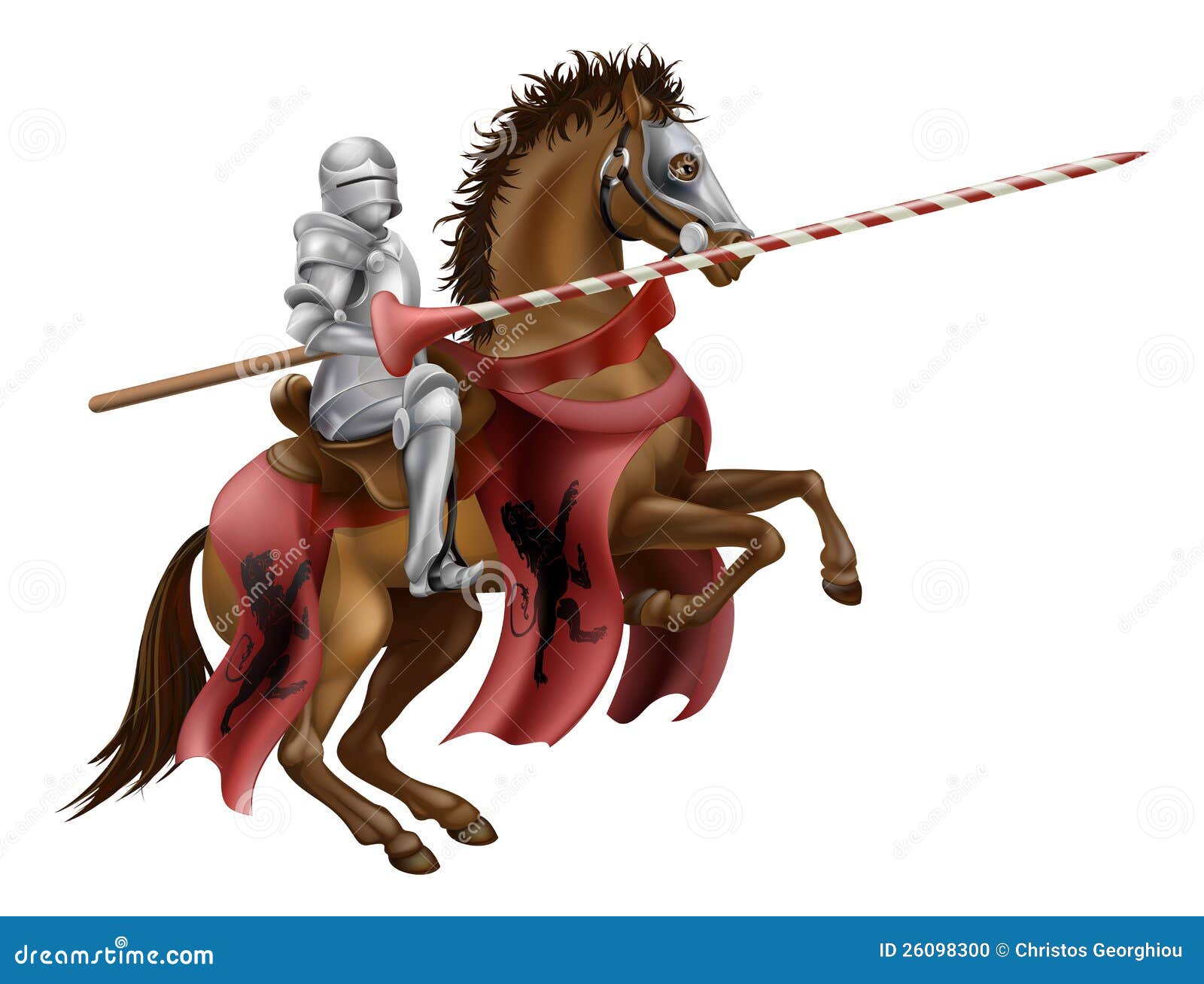 knight with lance on horse