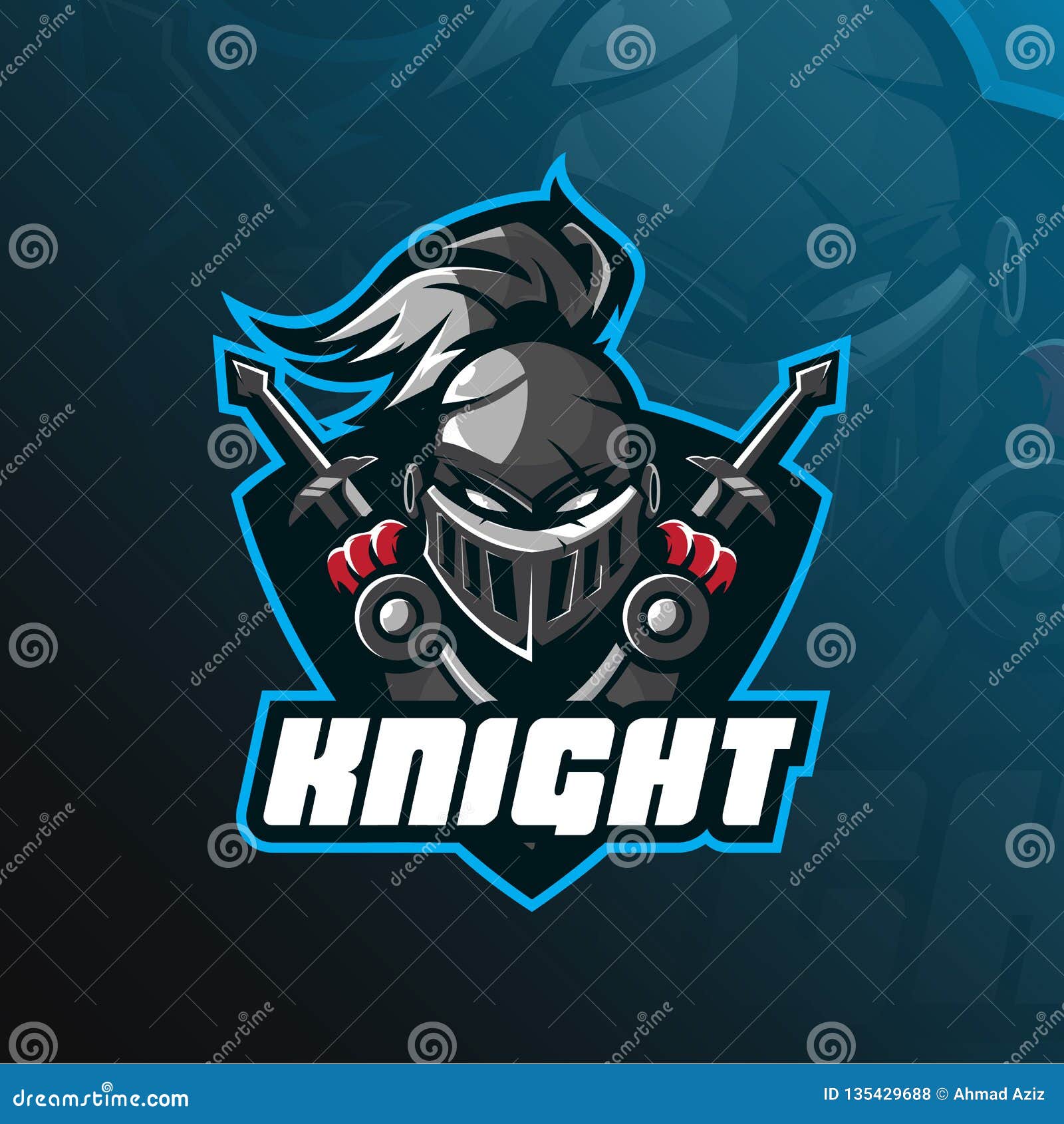 Knight Mascot Logo Vector Design With Modern Illustration Concept