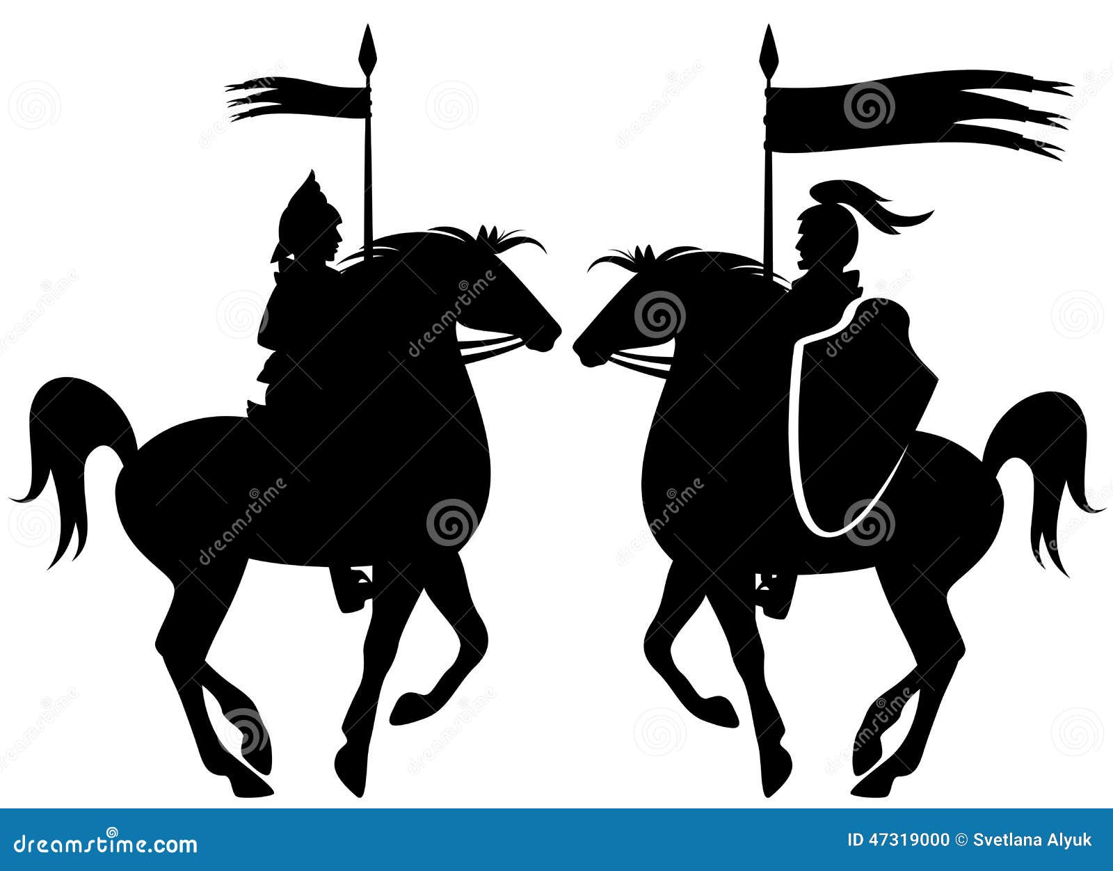 Knight silhouette stock vector. Illustration of courser - 47319000