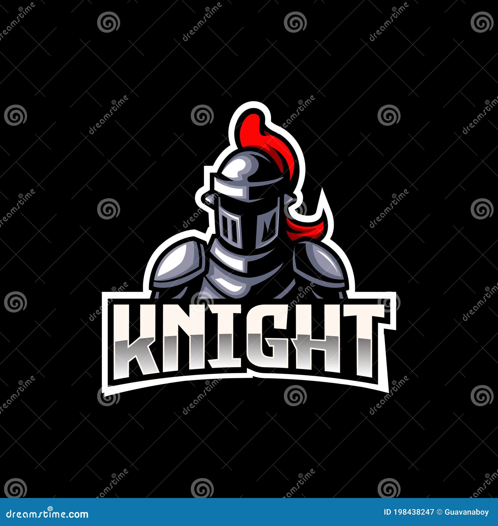 Knight Warrior E-sport Gaming Logo Emblem Stock Vector - Illustration of  graphic, gaming: 198438247