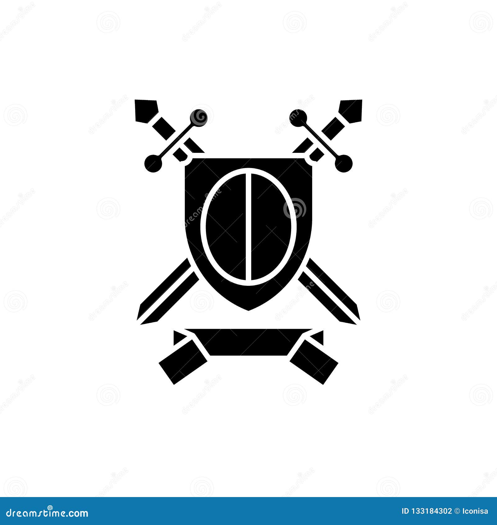 Knightly Award Black Icon, Vector Sign on Isolated Background. Knightly ...