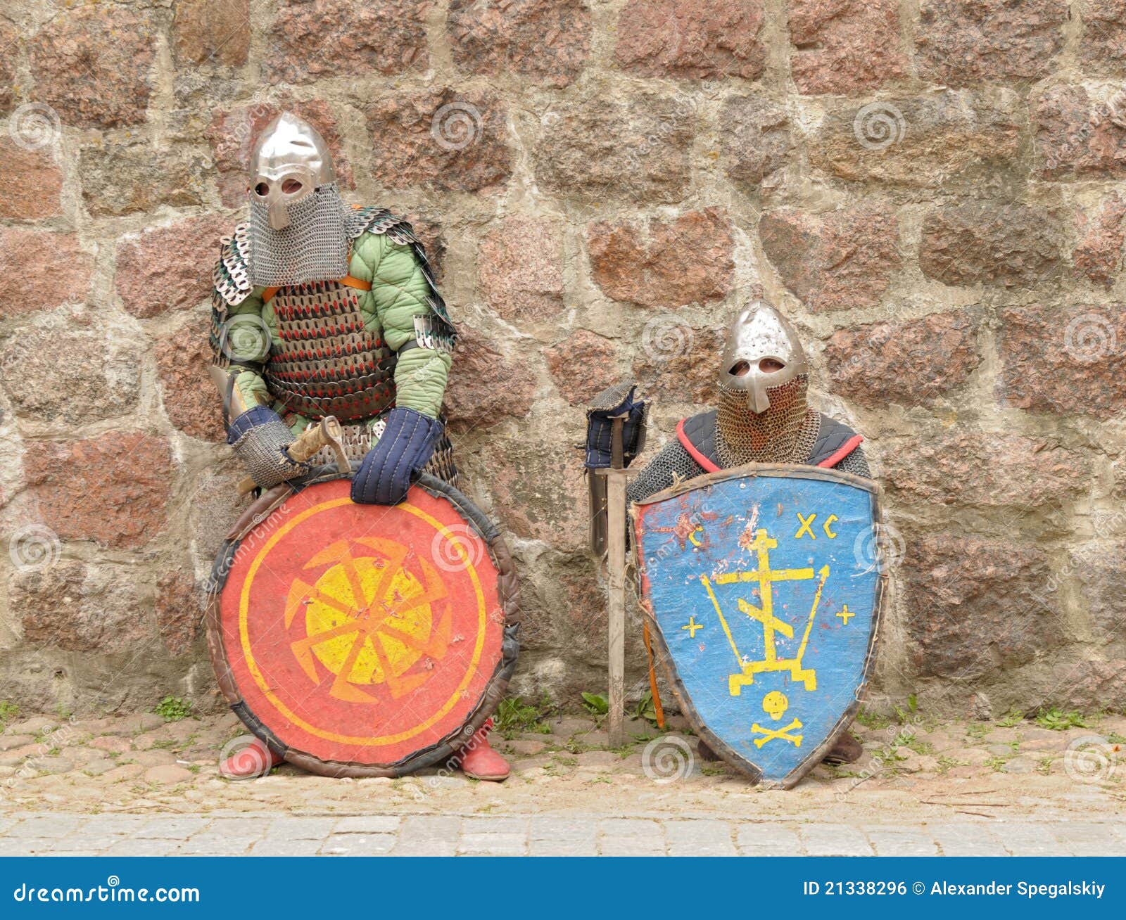 Knights in an Armor and with the Weapon Stock Photo - Image of history