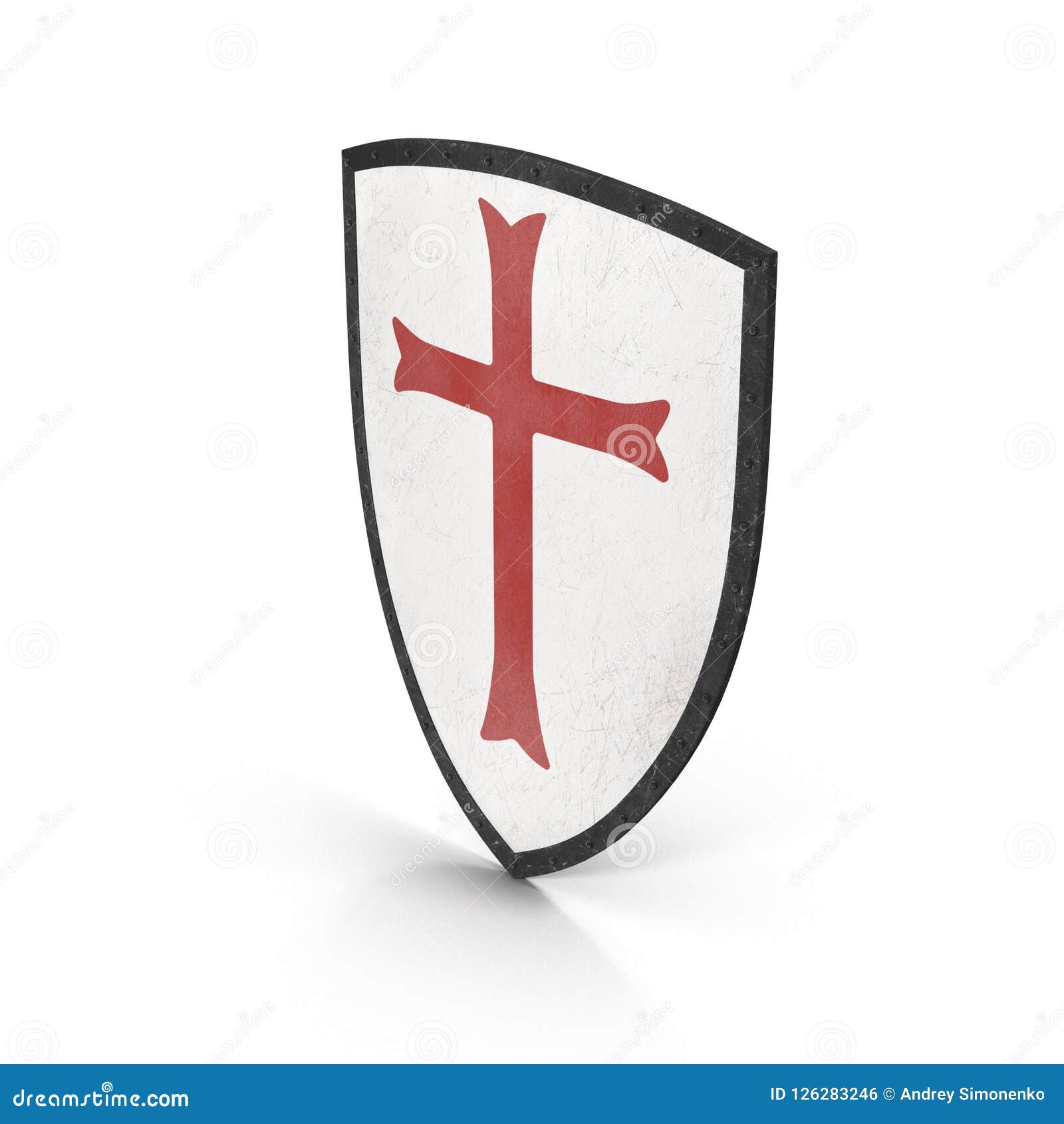 Knights Templar Shield on White. 3D Illustration Stock Illustration ...