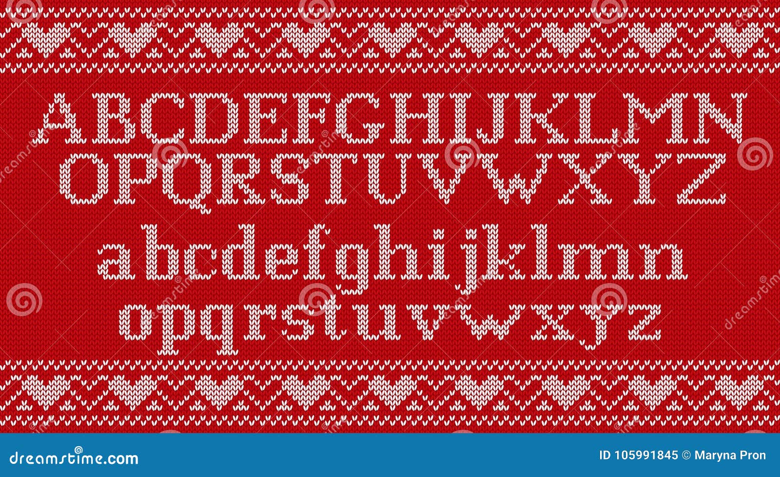 Knit Font On Christmas Knitted Background Vector Illustration Stock Vector Illustration Of Jumper Collection 105991845