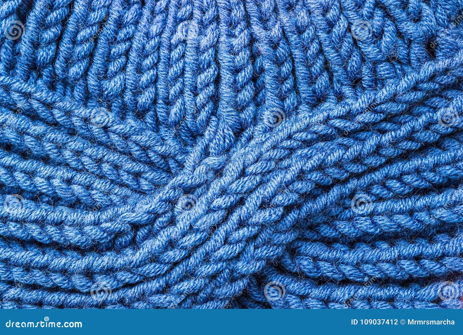 Blue Knitted Background. Knitted Texture. a Sample of Knitting. Stock