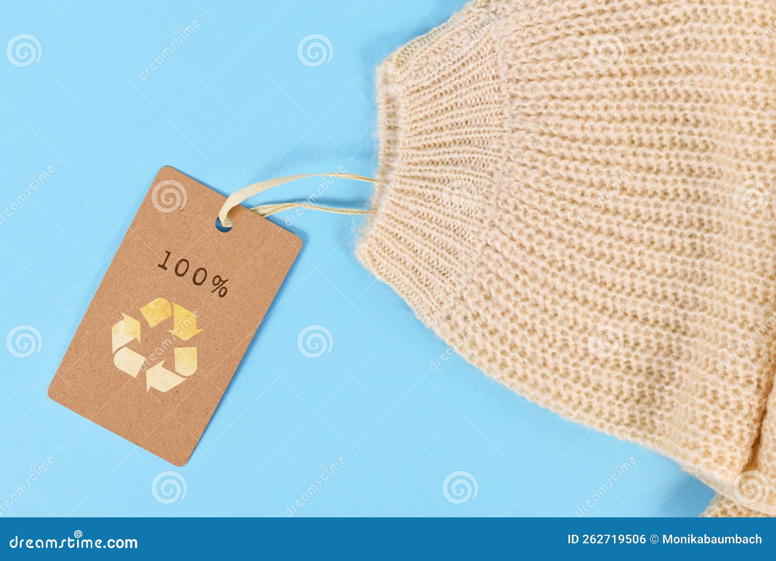 Knitted Cotton Fabric with 100 Percen Recycled Label Stock Photo Image of clothes, percent