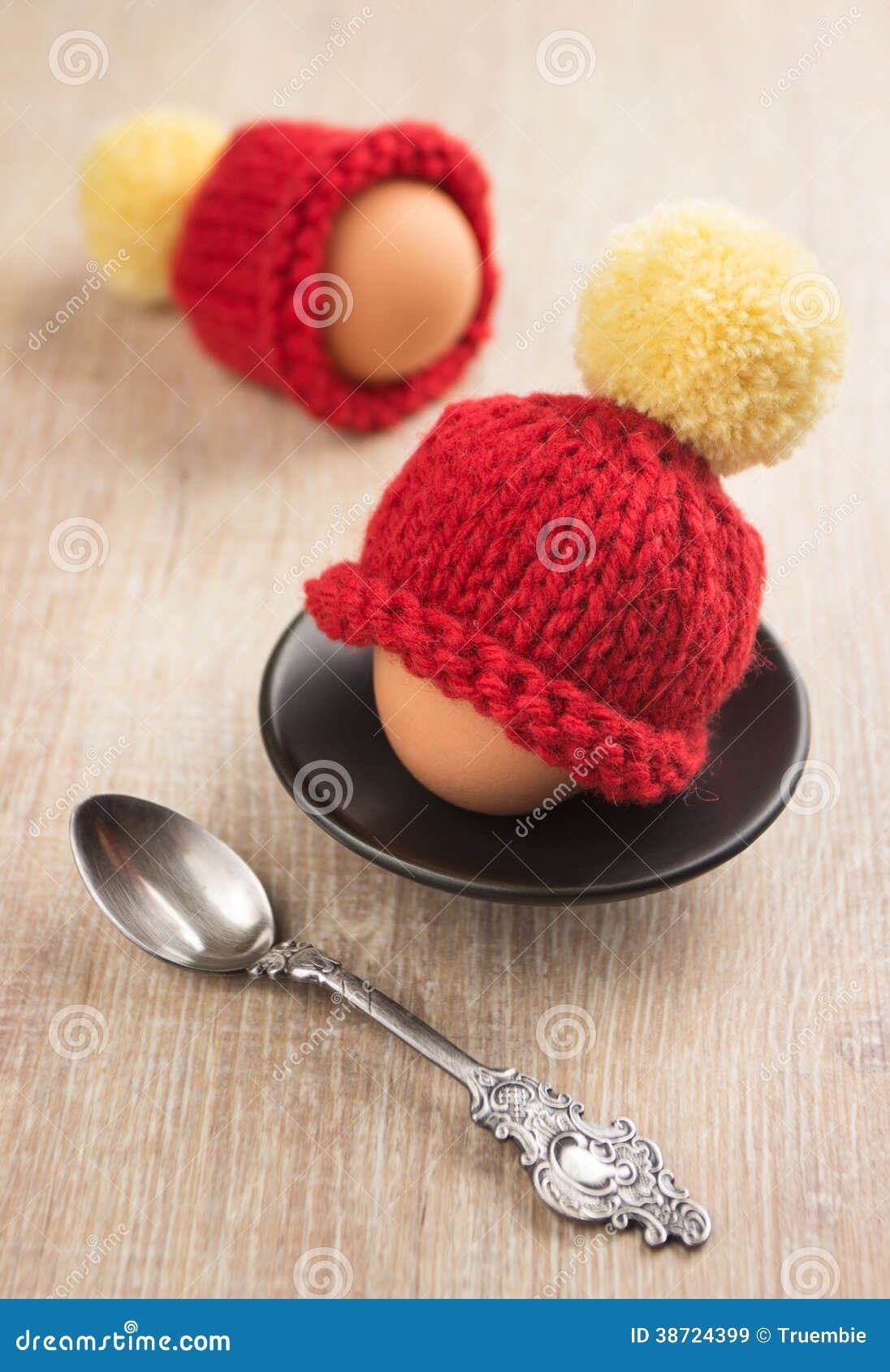 Knitted egg warmers stock image. Image of handmade, easter 38724399
