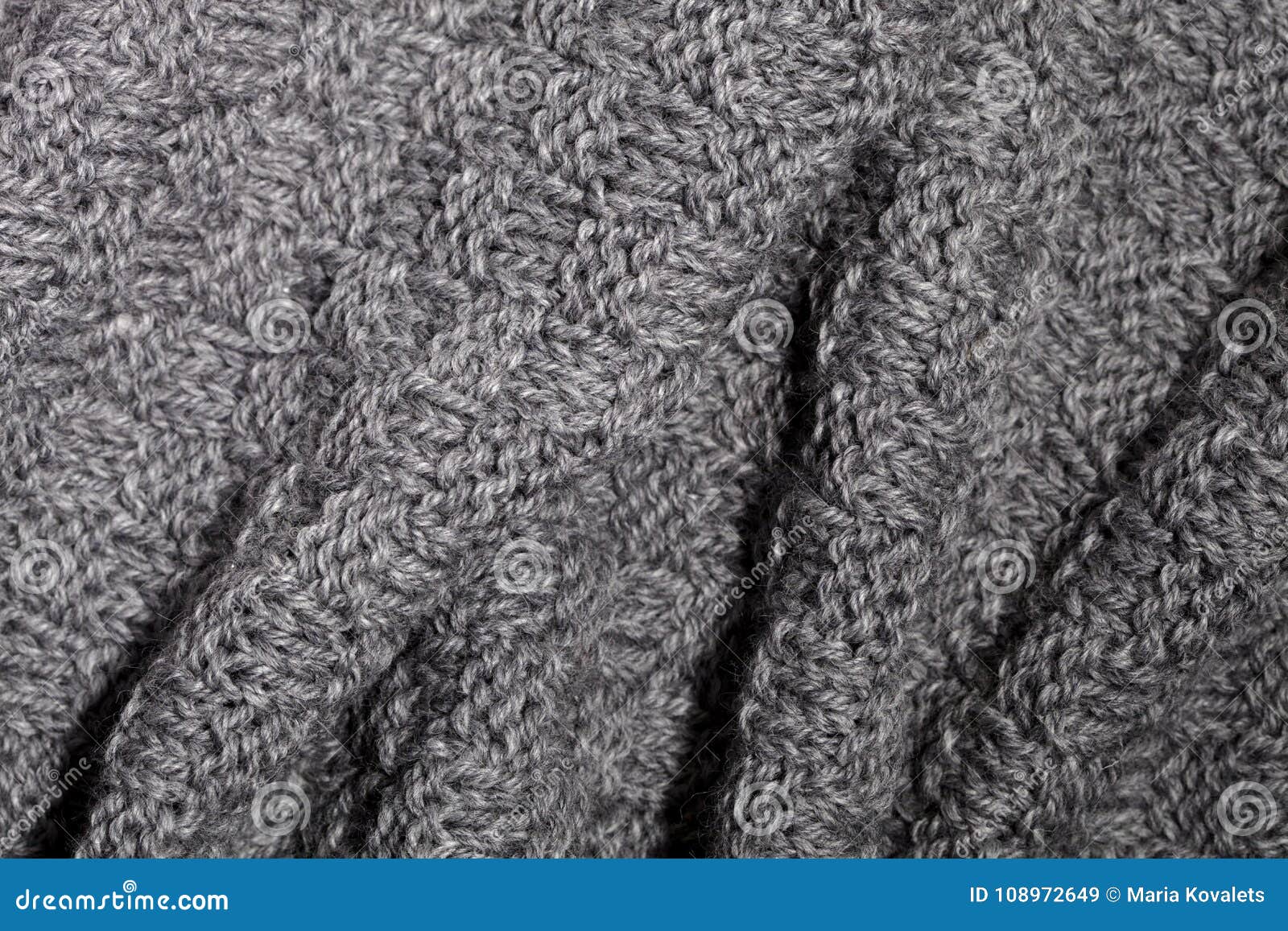 Knitted grey scarf stock image. Image of knit, fall 108972649
