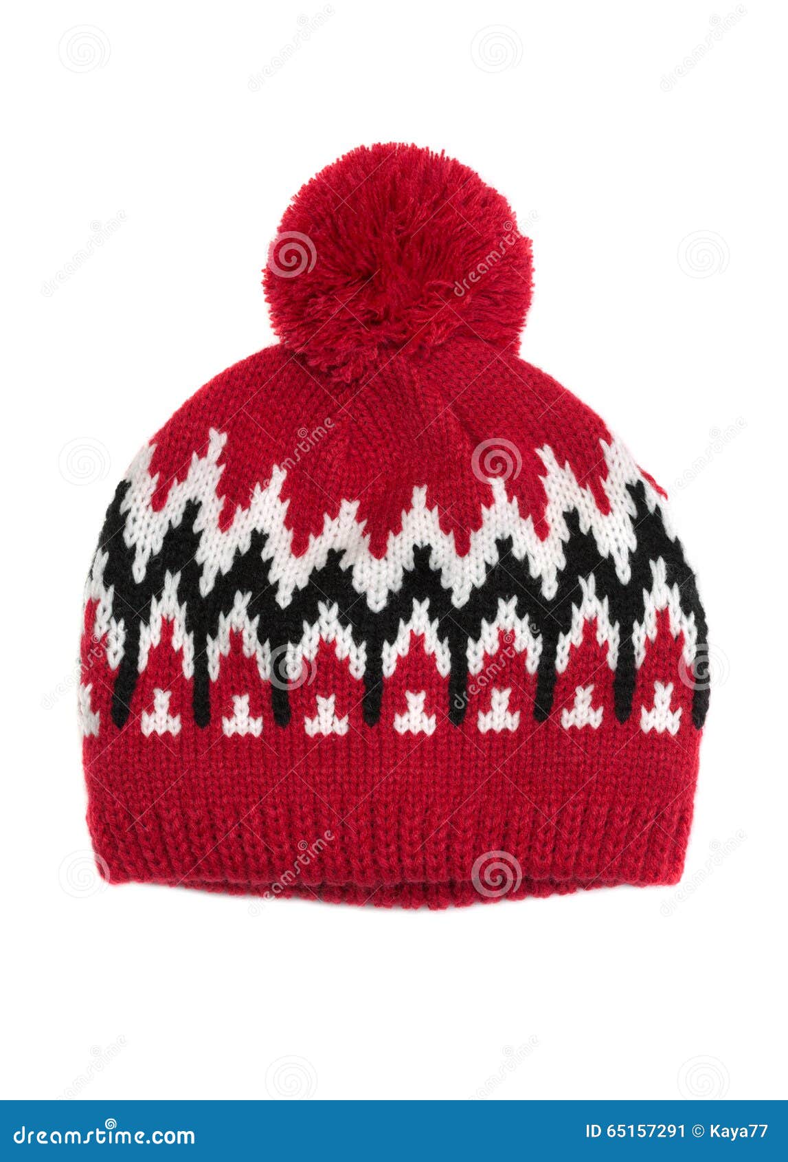 Knitted hat with pompon stock image. Image of head, freeze - 65157291