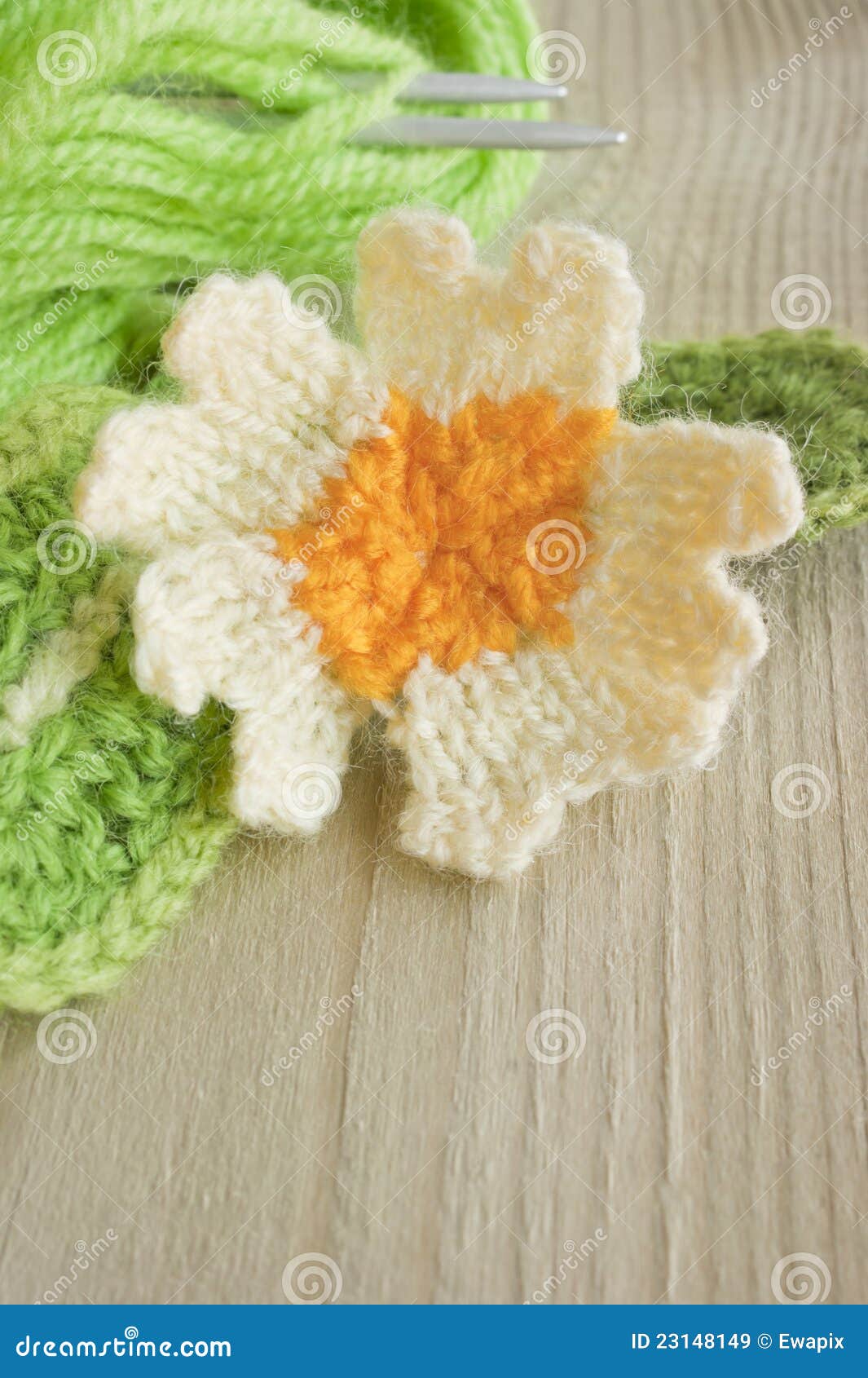 Knitted Primrose Spring Woollen Flower Stock Image Image of yellow