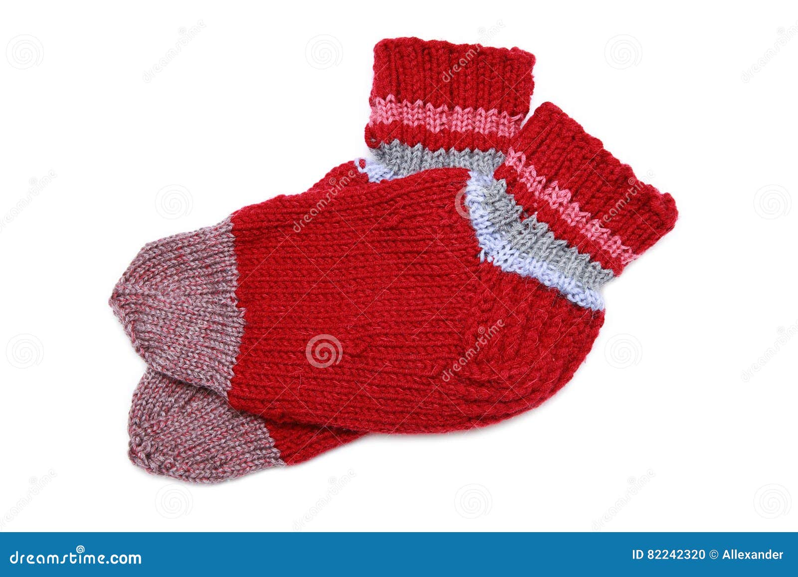 Knitted red socks stock photo. Image of white, pair, striped - 82242320