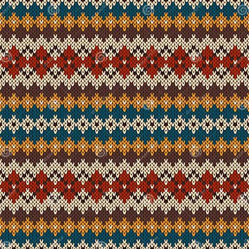 Knitted Seamless Pattern in Fair Isle Style. EPS Available Stock Vector ...