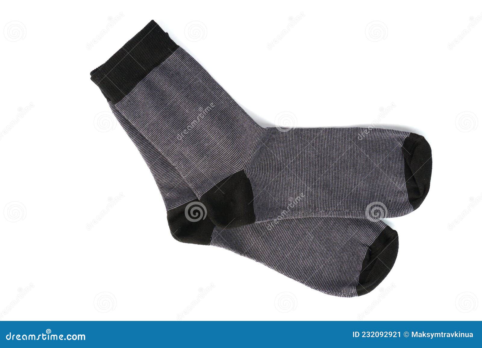 Knitted Socks Isolated on White. Gray Men`s Socks Stock Image - Image ...