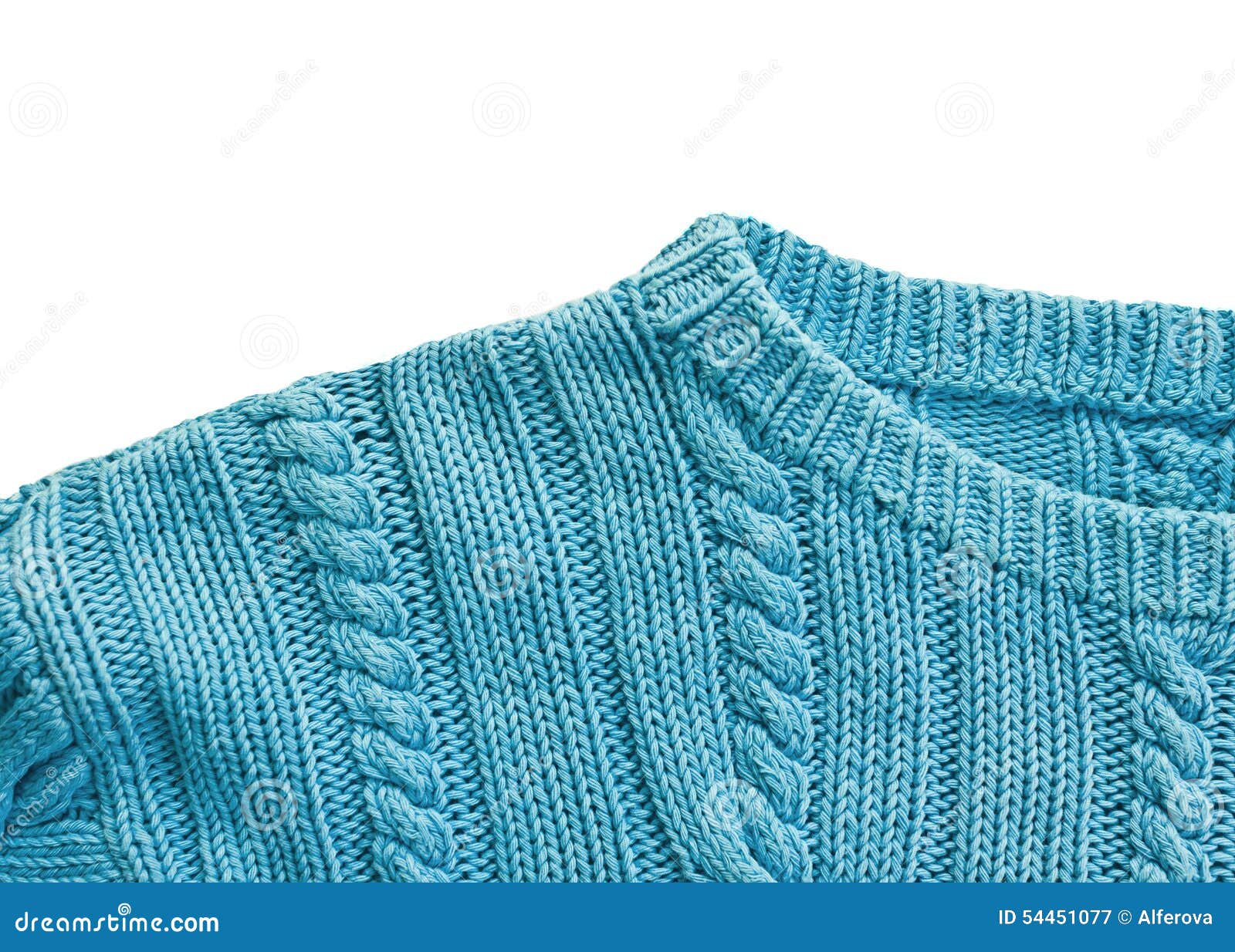 Knitted Sweater Collar Close Up On White Stock Photo - Image: 54451077