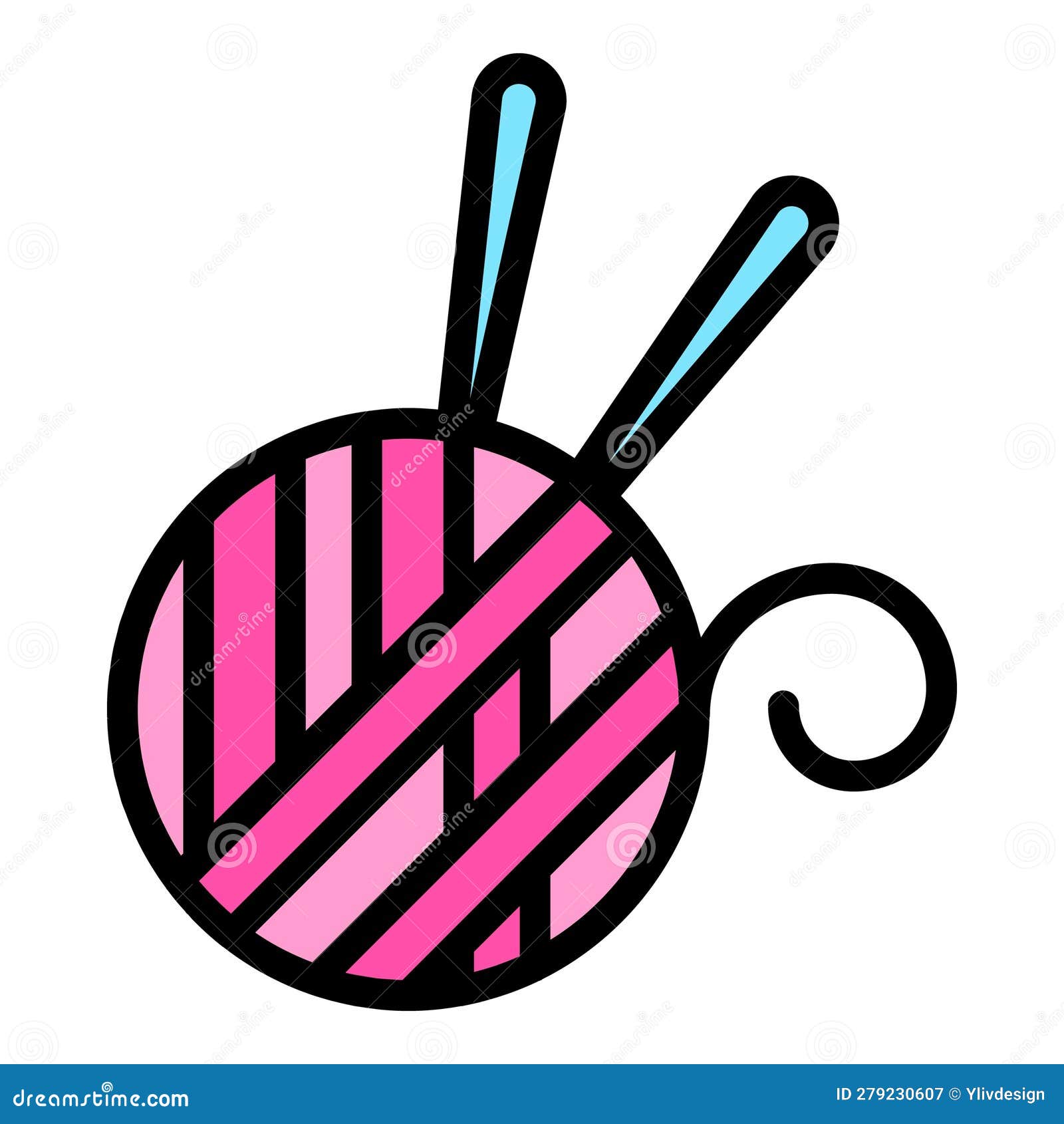 Knitting Ball Icon Vector Flat Stock Illustration Illustration of