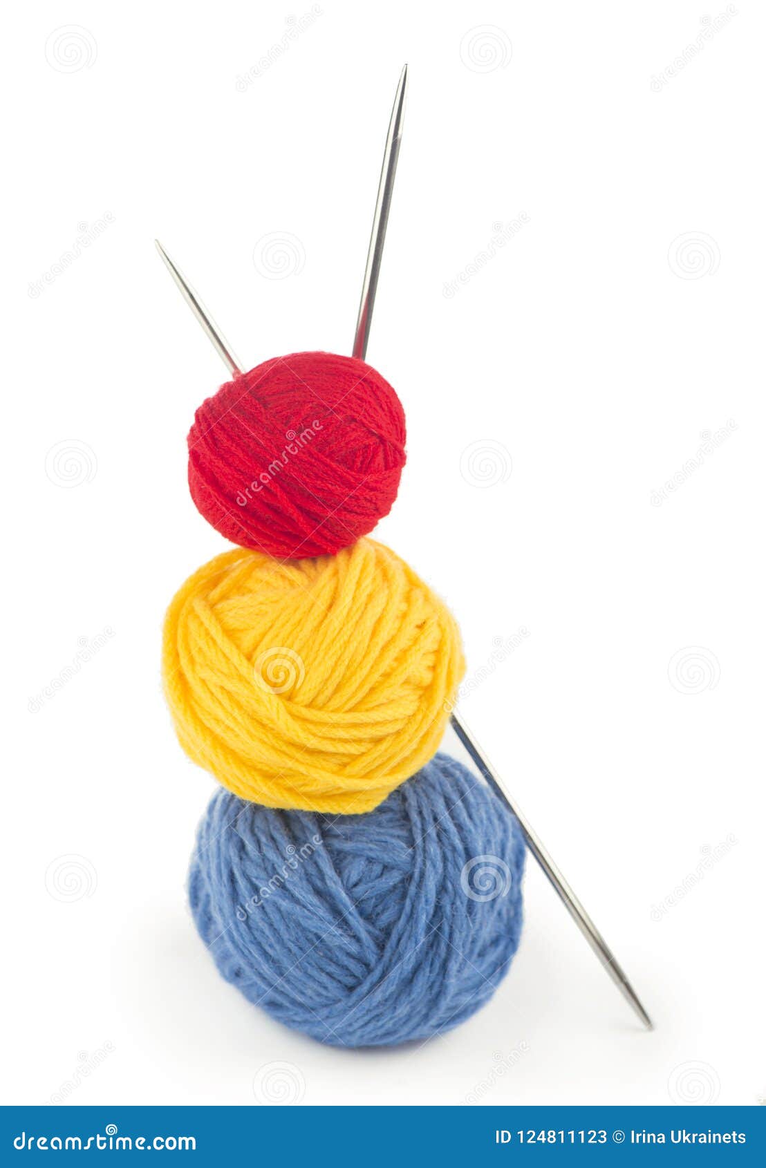 Knitting Ball of Yarn and Knitting Needles Stock Image Image of