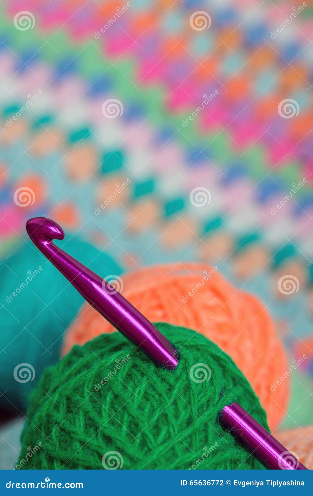 Knitting, Crochet hook stock photo. Image of shabby, board 65636772