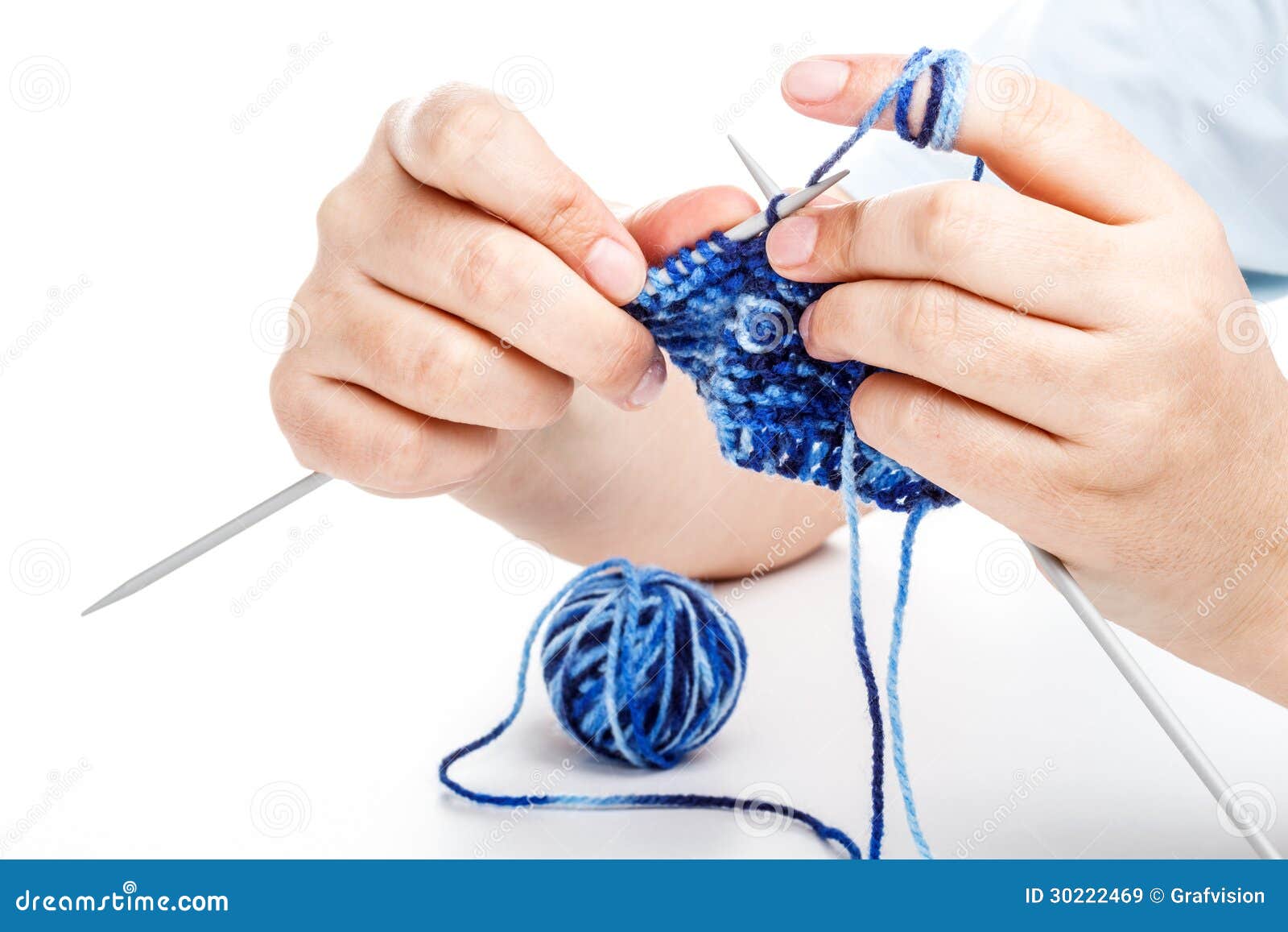 Knitting hands stock image. Image of thread, caucasian 30222469