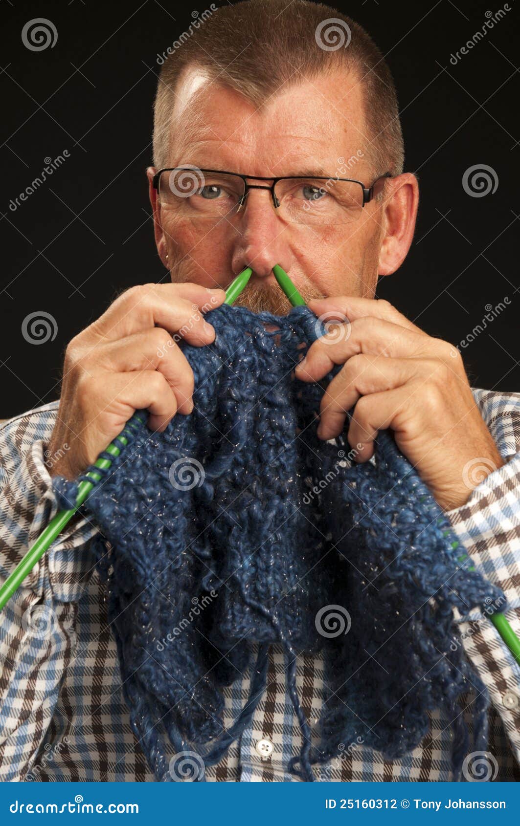 Knitting Man stock photo. Image of thread, needle, male 25160312