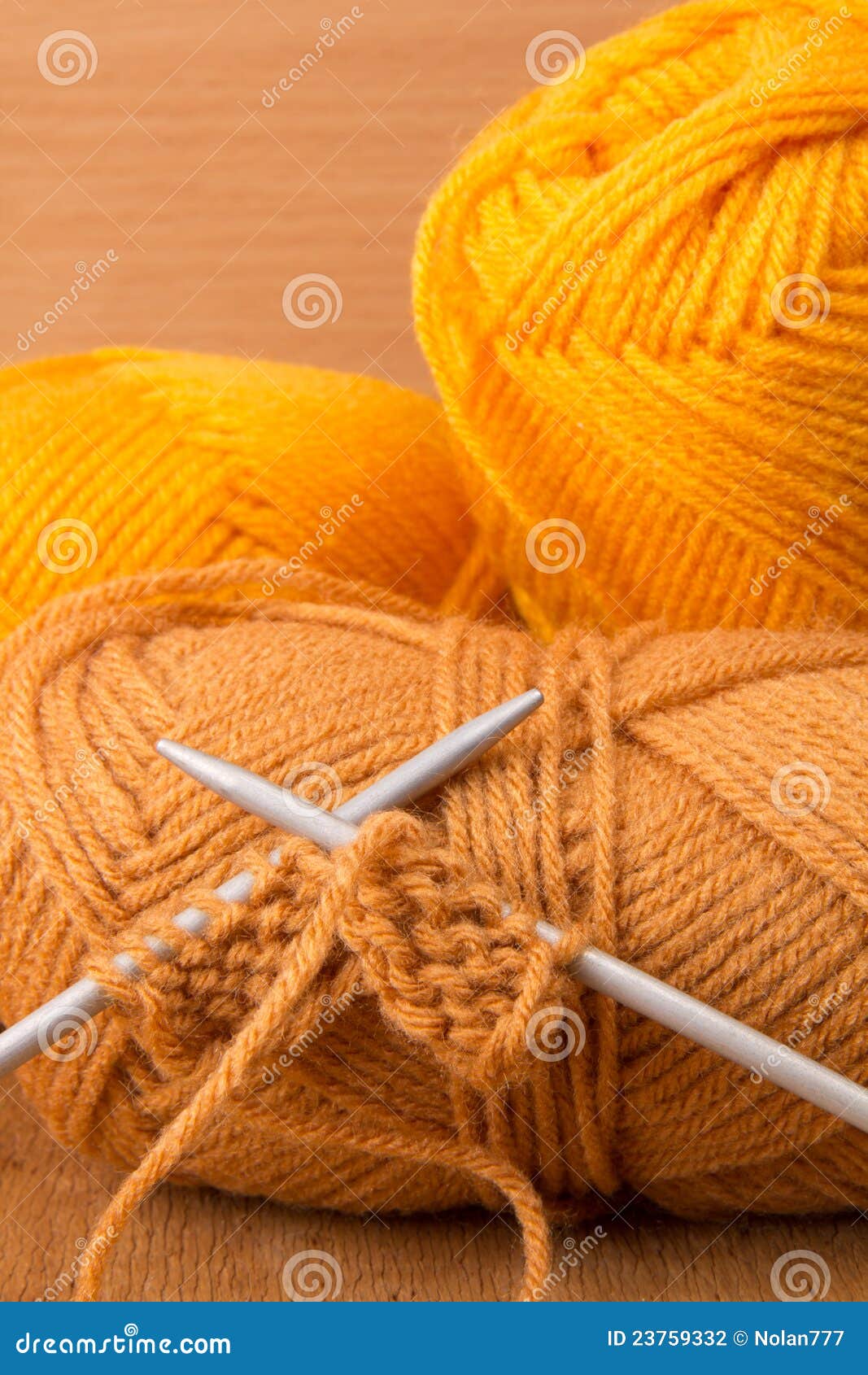 Knitting Needles and Skein of Acrylic Stock Photo Image of skill