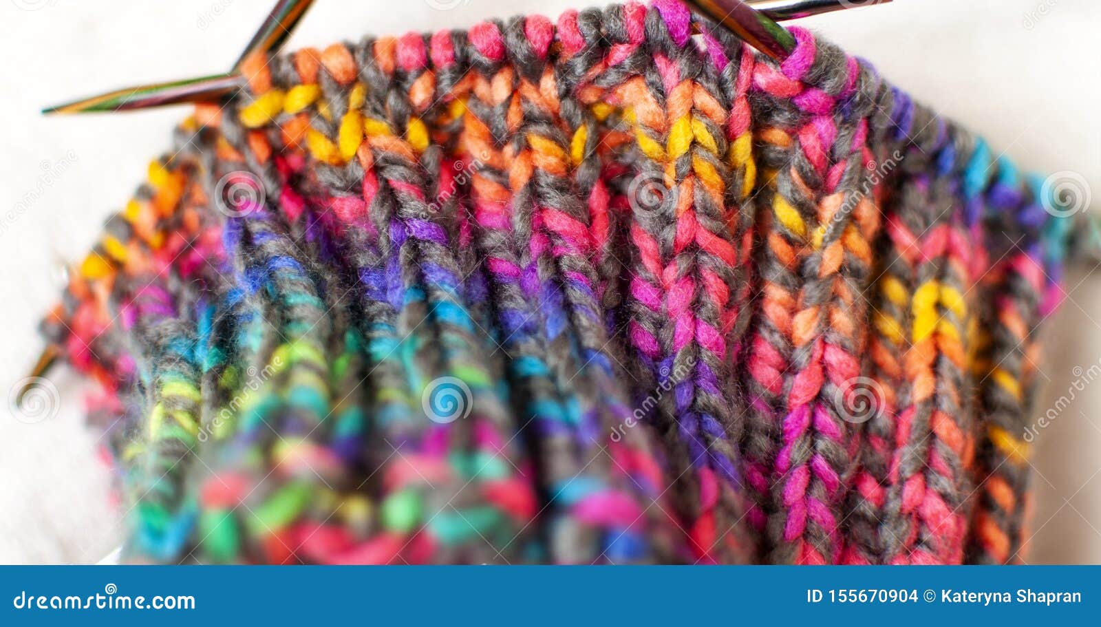 Knitting Yarn In Rainbow Colors RoyaltyFree Stock Image