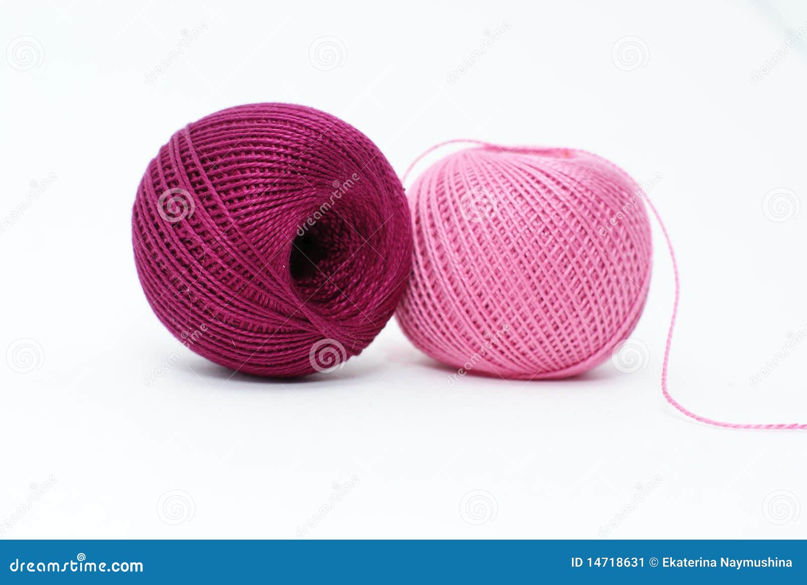 Knitting with Pink and Purple Yarn Stock Image Image of sewing