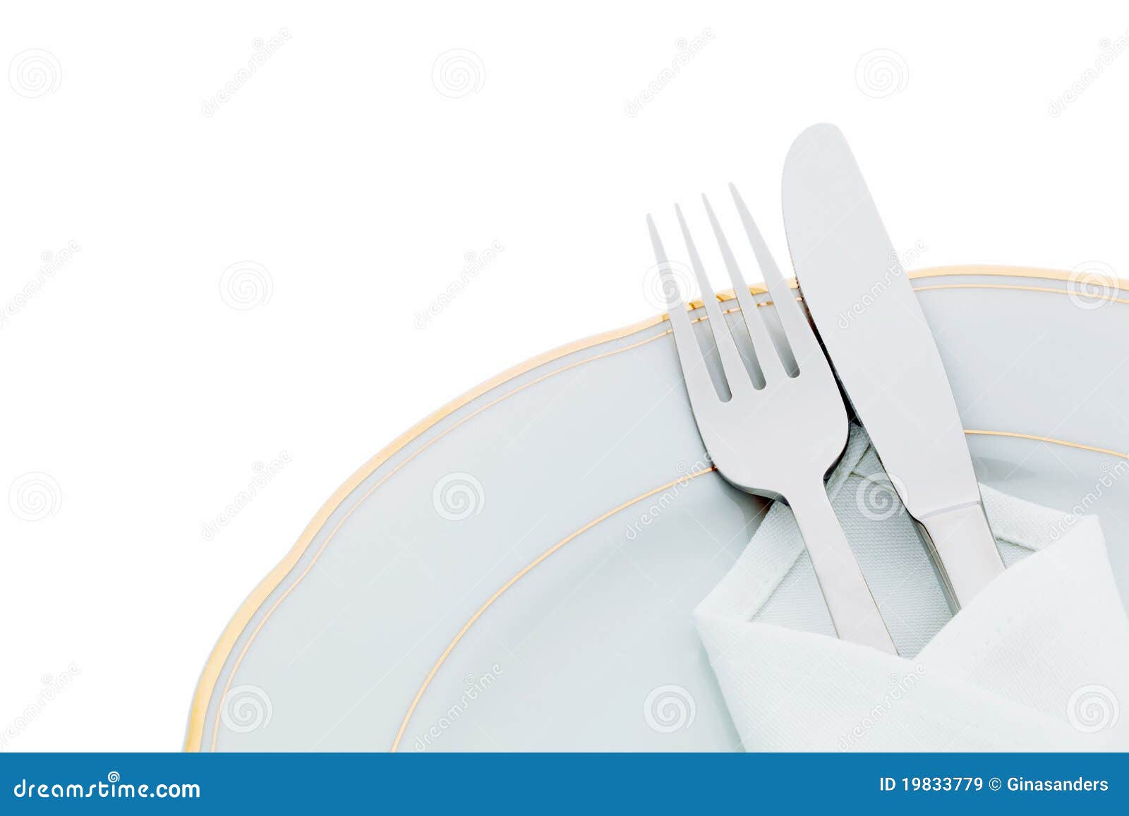 Knives, forks and plates stock image. Image of covered 19833779