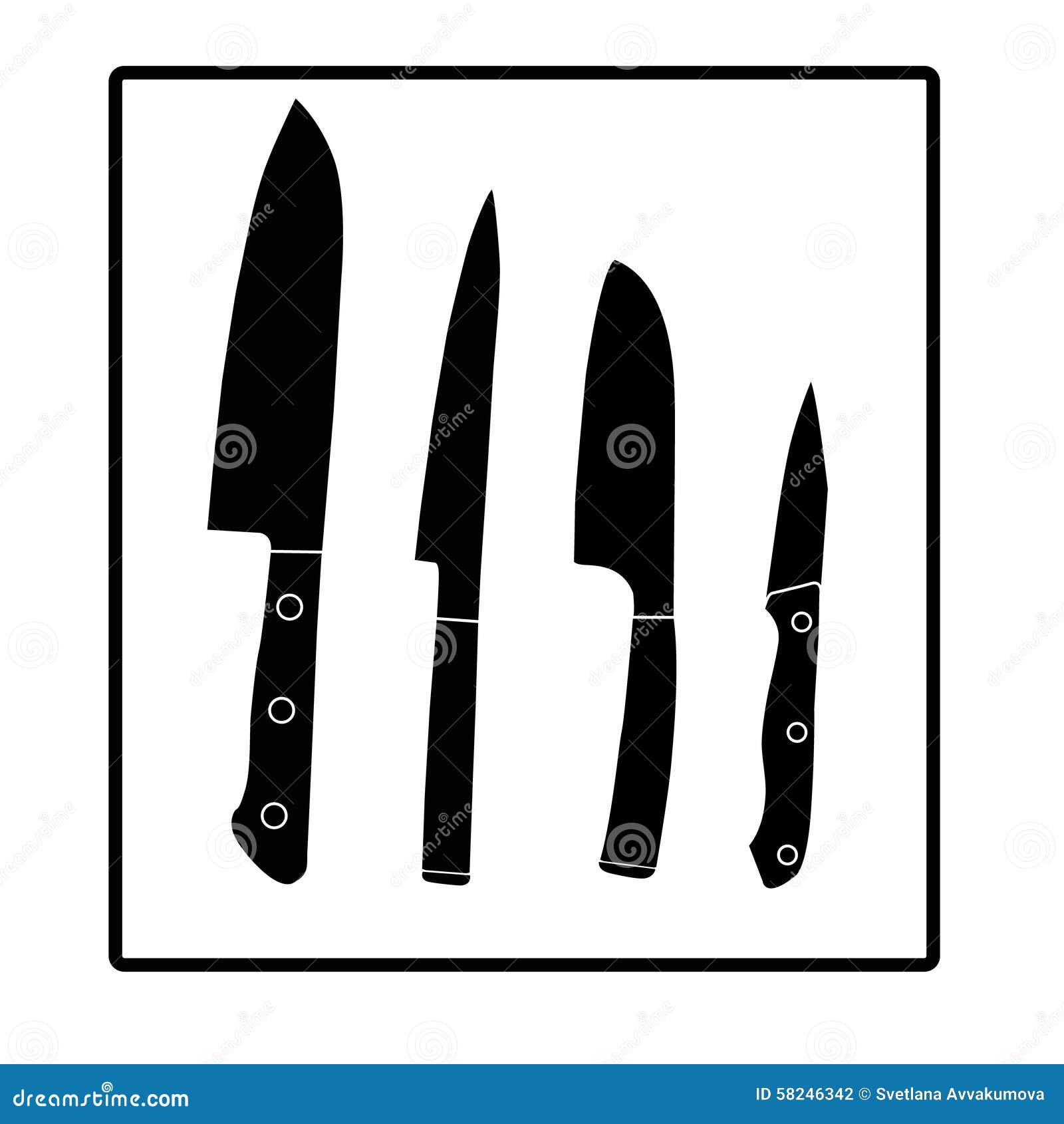 Knives silhouette stock vector. Illustration of appliance 58246342