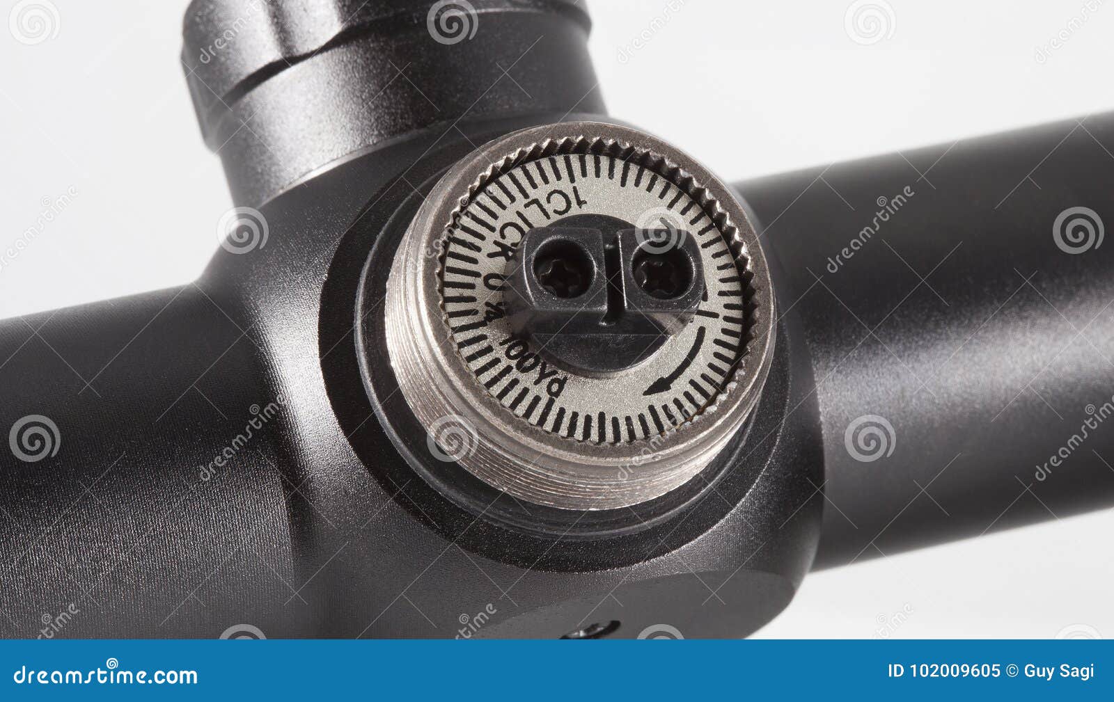 Windage adjustment dial stock image. Image of riflescope 102009605