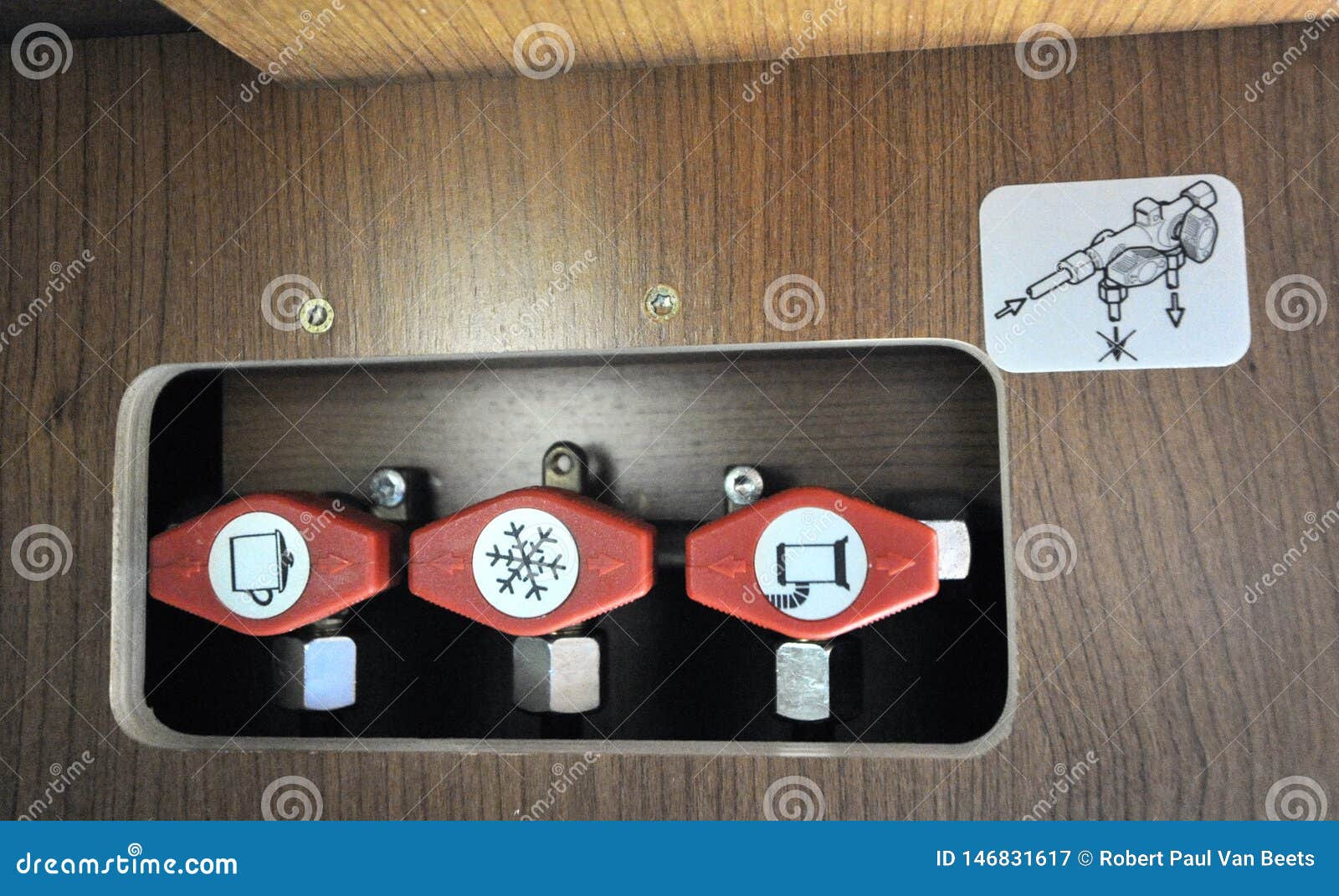 Knobs inside a camper stock image. Image of knob, close 146831617
