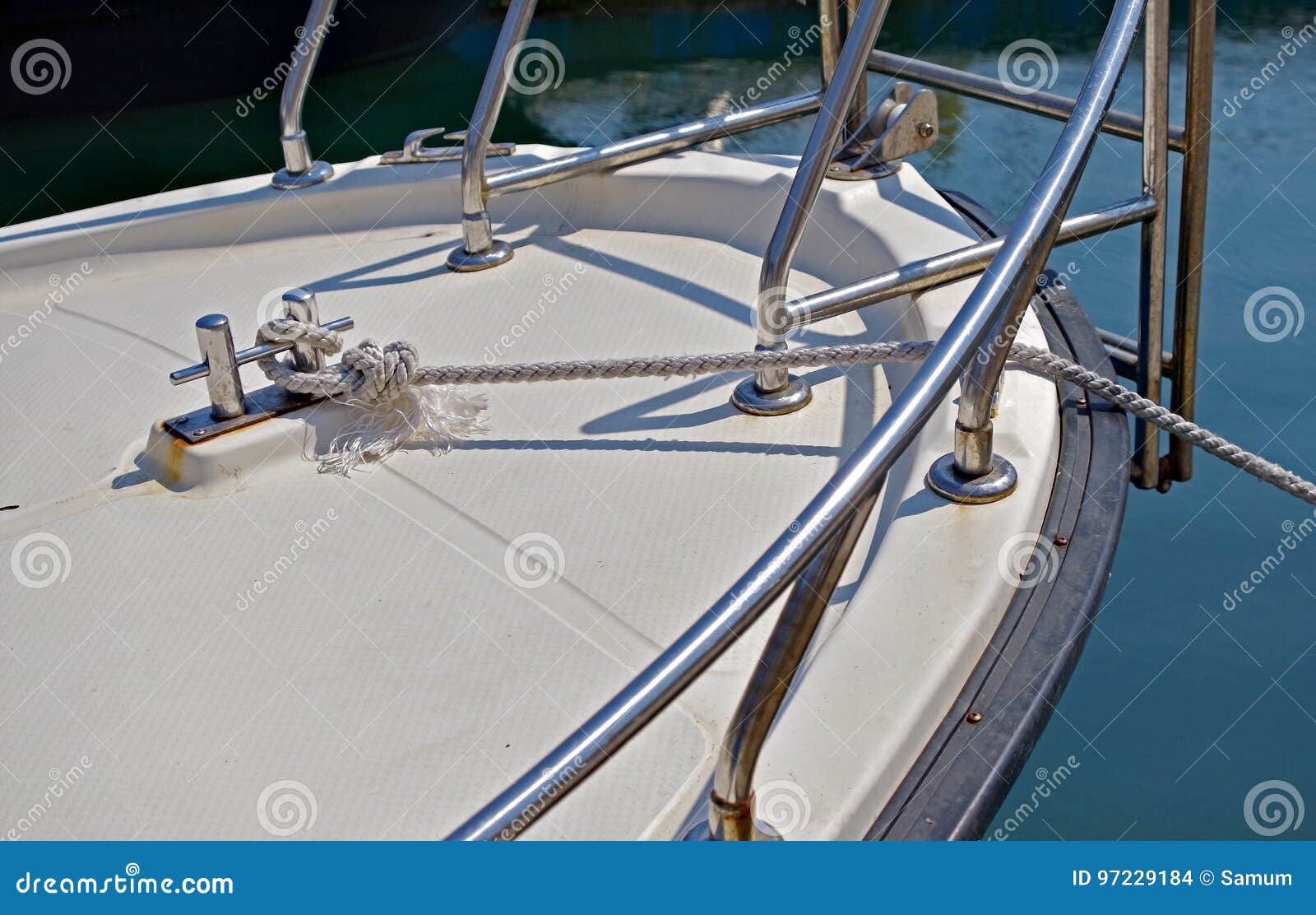 Knot on a Bollard of a Boat Stock Photo Image of sail, marina 97229184