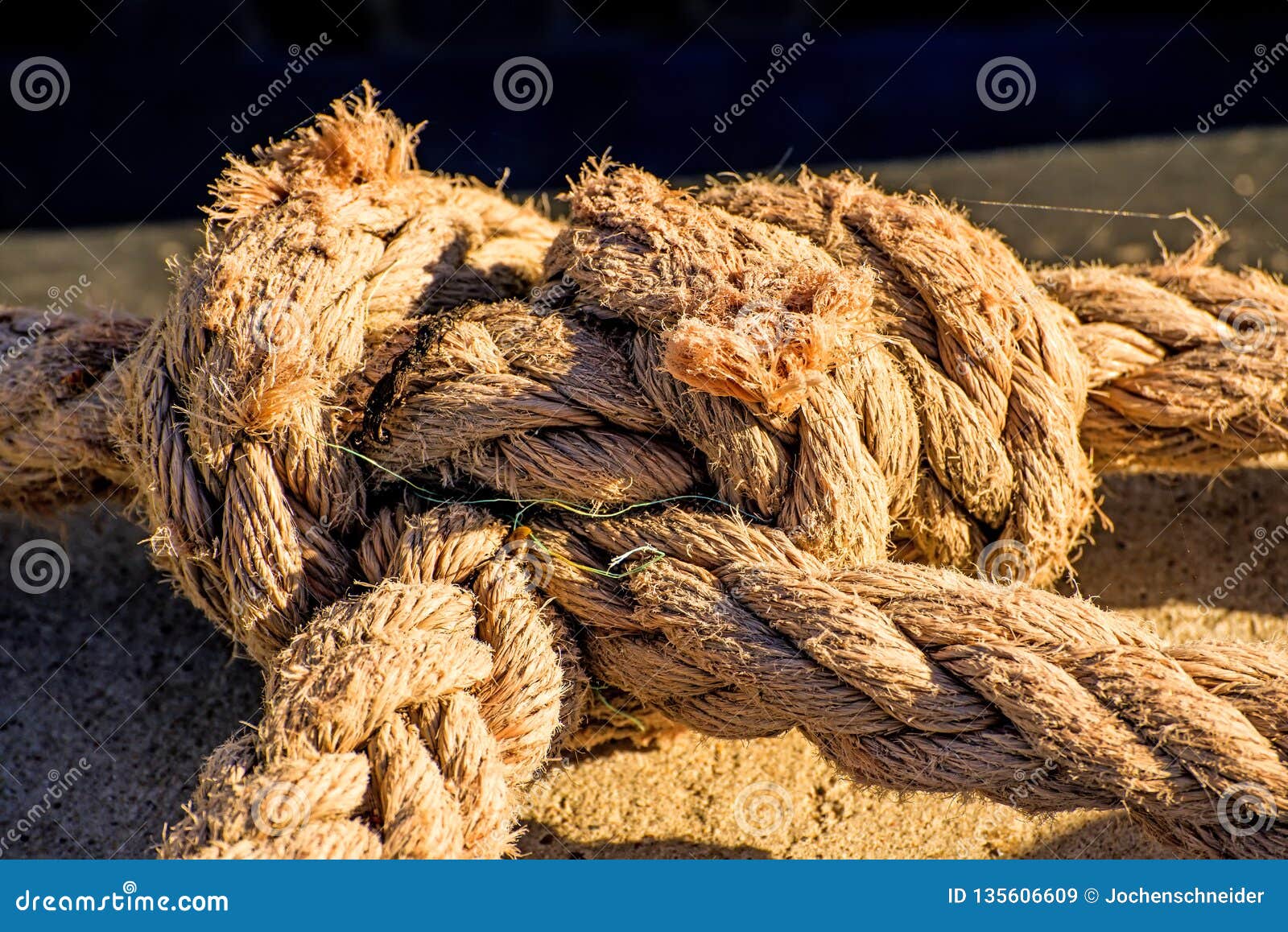 Knot of a mooring line stock image. Image of rope, line 135606609
