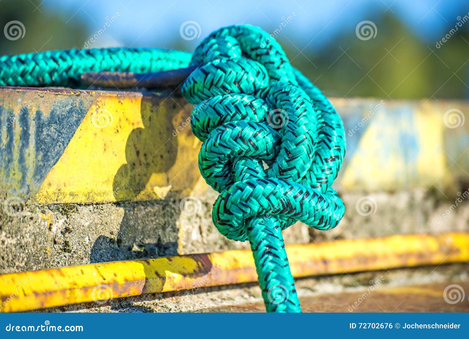 Knot of a mooring line stock photo. Image of design, rope 72702676