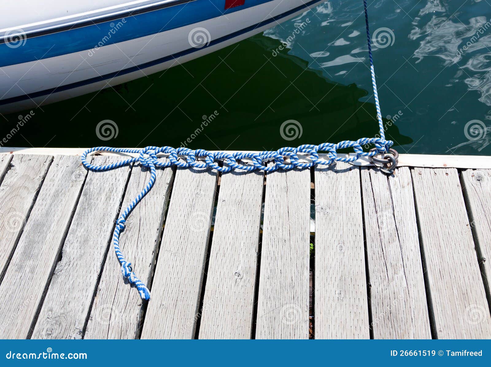 Knots in a Boat Rope stock image. Image of nautical 