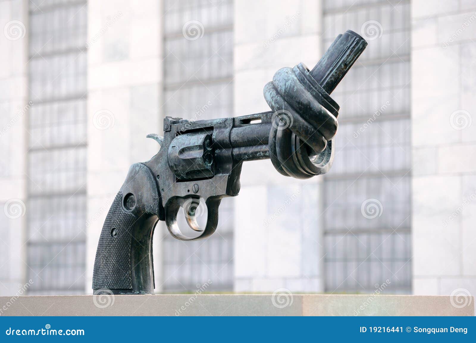 The Knotted Gun Sculpture at United Nations Editorial Photo Image of