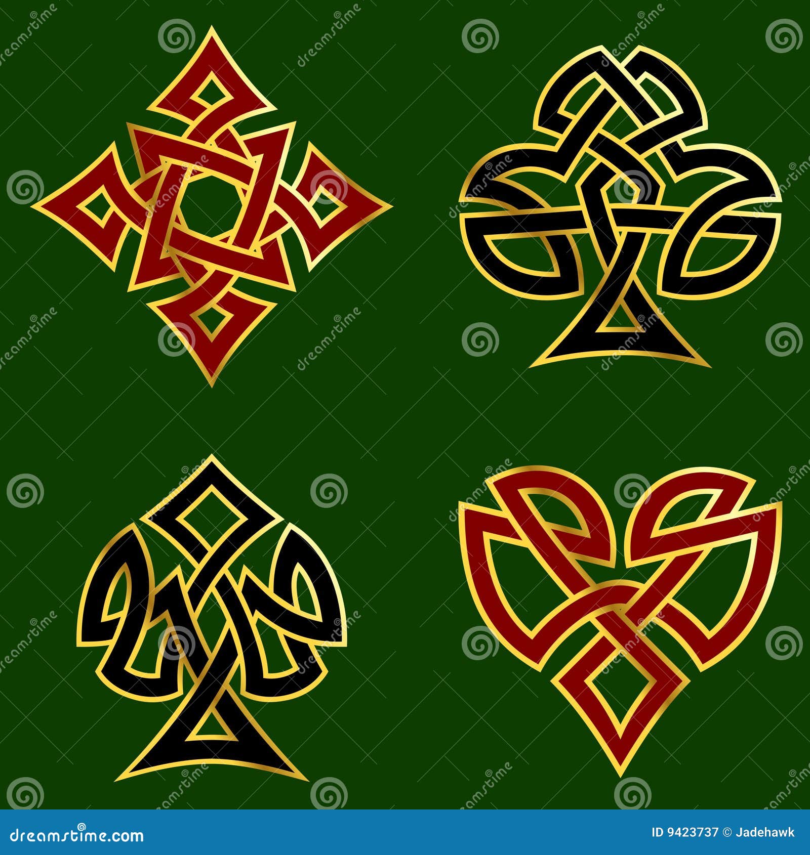 knotwork card suits
