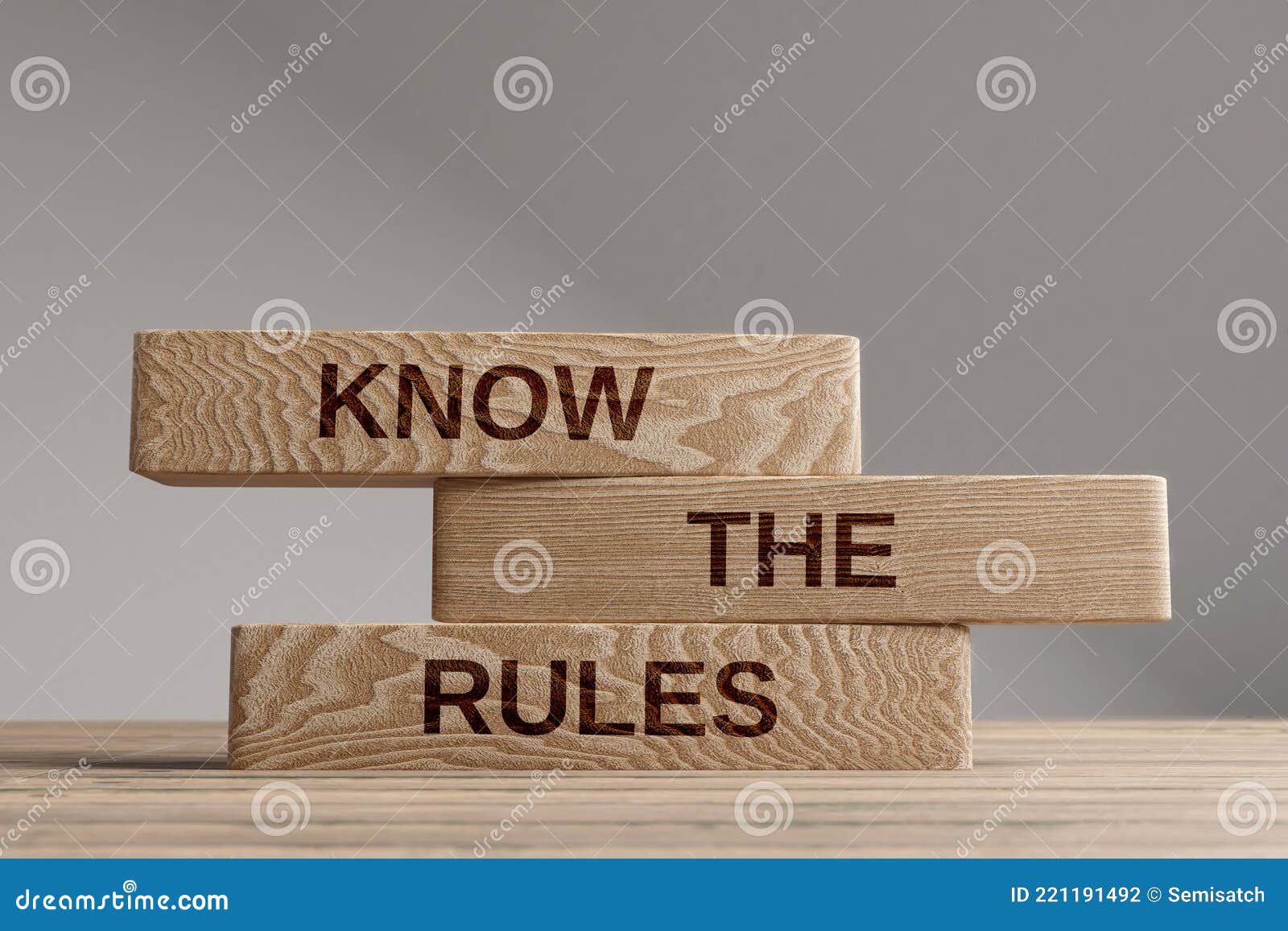 Know the Rules Wooden Blocks Balance Concept Stock Photo Image of